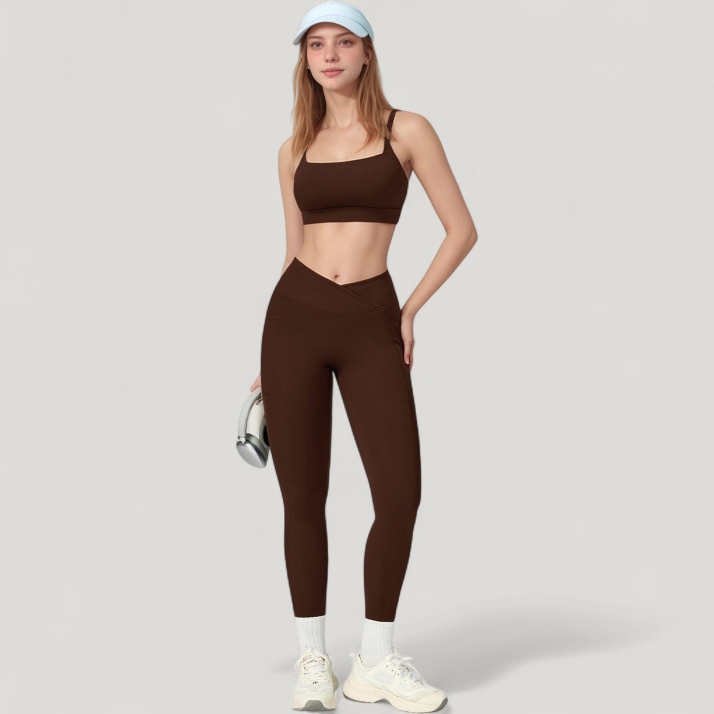 Anna-Kaci Active Women's High Waist Crossover Lounge Leggings with Full Length Slim Fit and Flattering Waistband