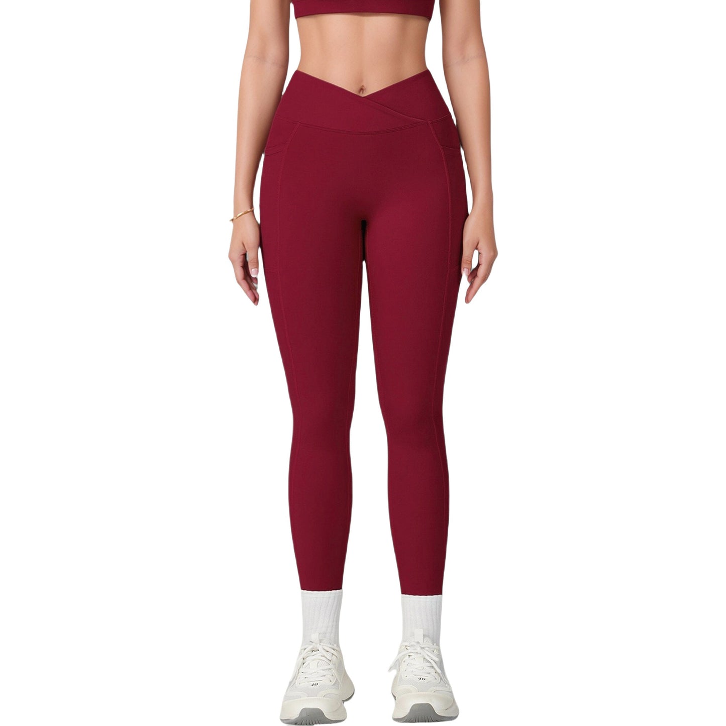 Anna-Kaci Active Women's High Waist Crossover Lounge Leggings with Full Length Slim Fit and Flattering Waistband