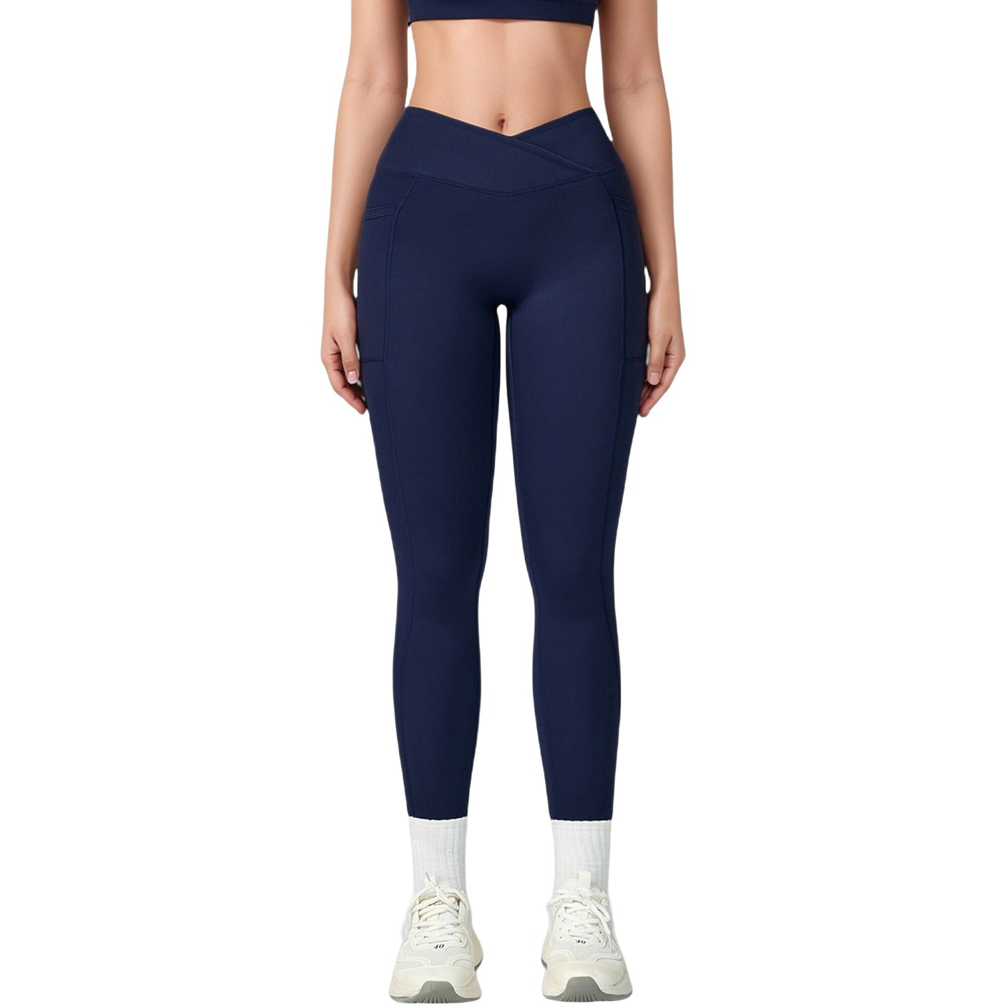 Anna-Kaci Active Women's High Waist Crossover Lounge Leggings with Full Length Slim Fit and Flattering Waistband