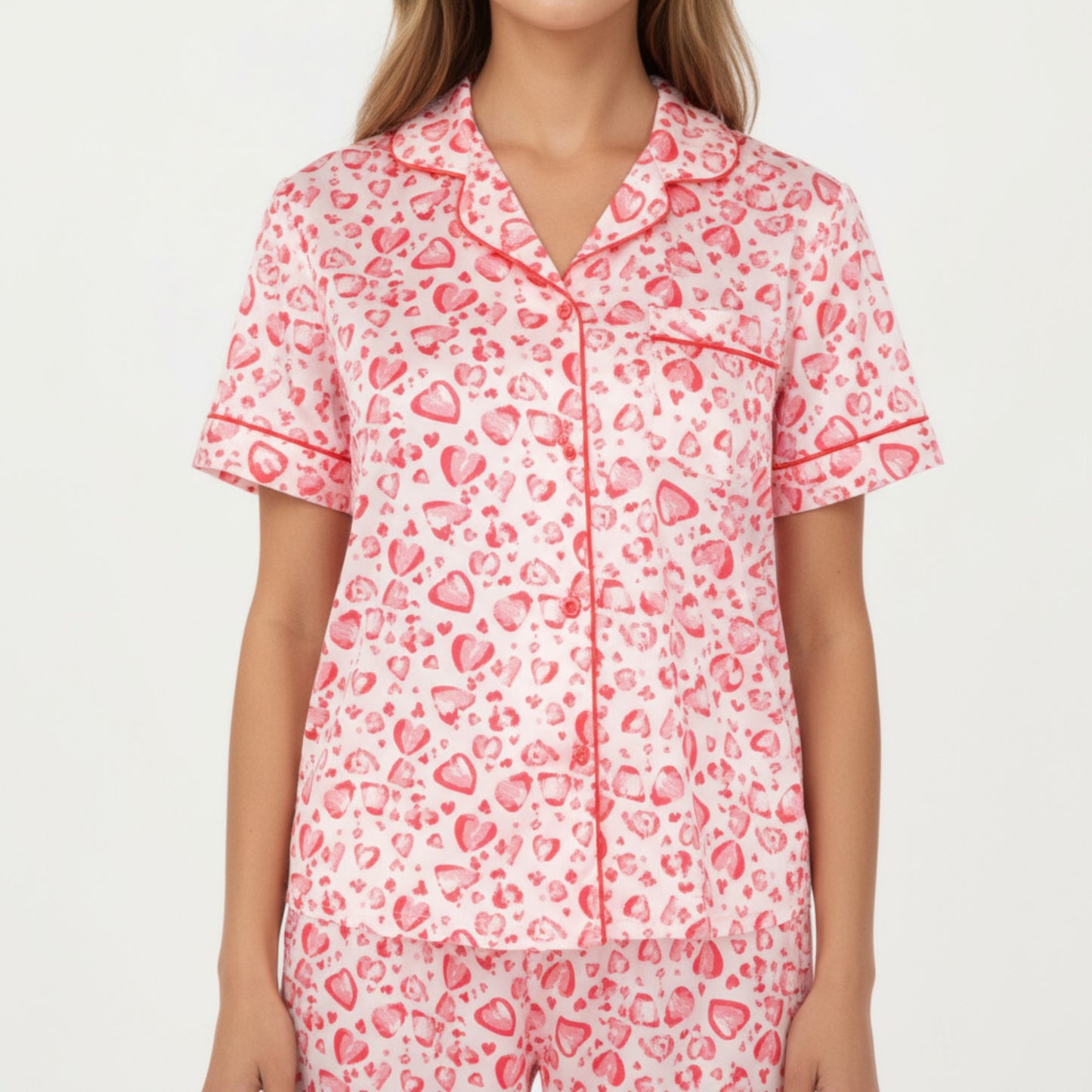 Anna-Kaci Lounge Women's 2-Piece Set Short Sleeve Button Front Pajama Set with Leopard Print and Soft Fabric for Relaxed Comfort