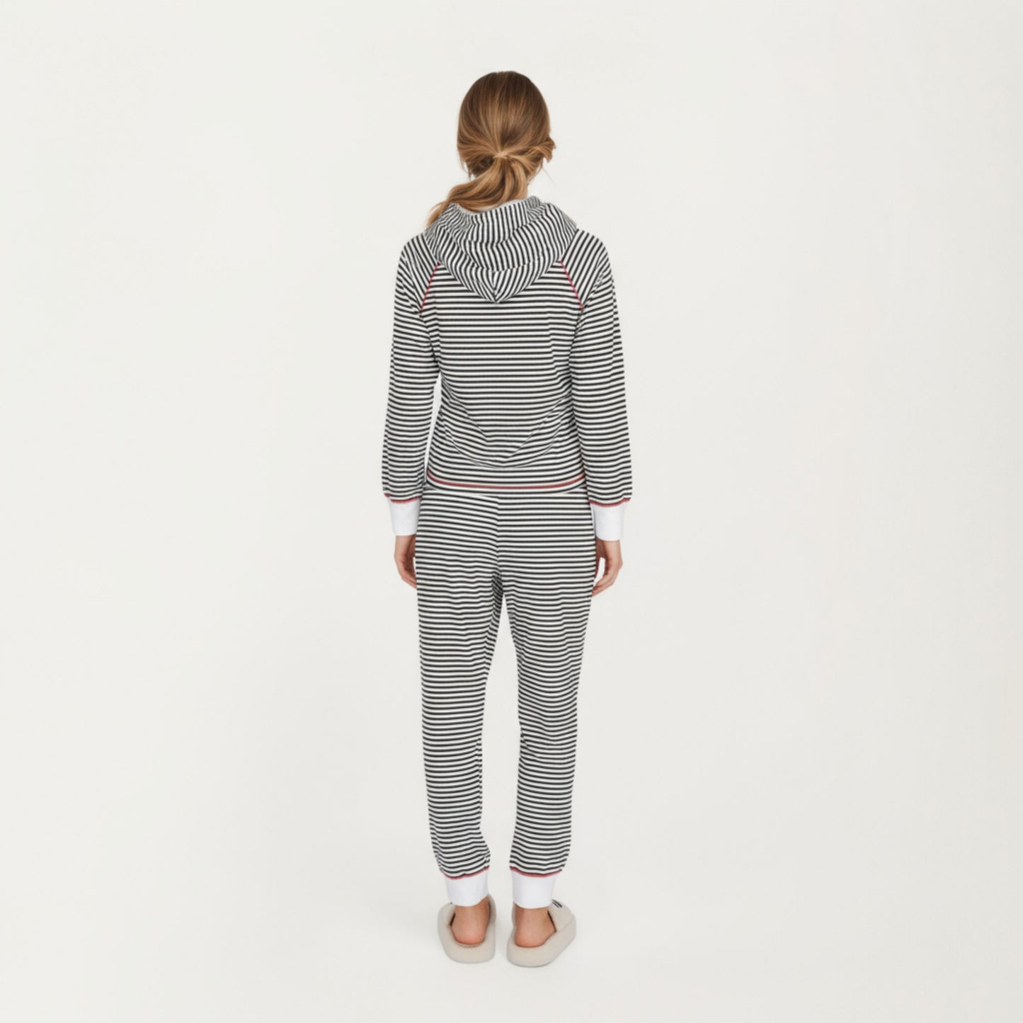 Anna-Kaci Lounge Women's 2-Piece Set Long Sleeve Pullover Top with Fuzzy Collar and Relaxed Fit Pants Pajama Set in Soft Knit Fabric