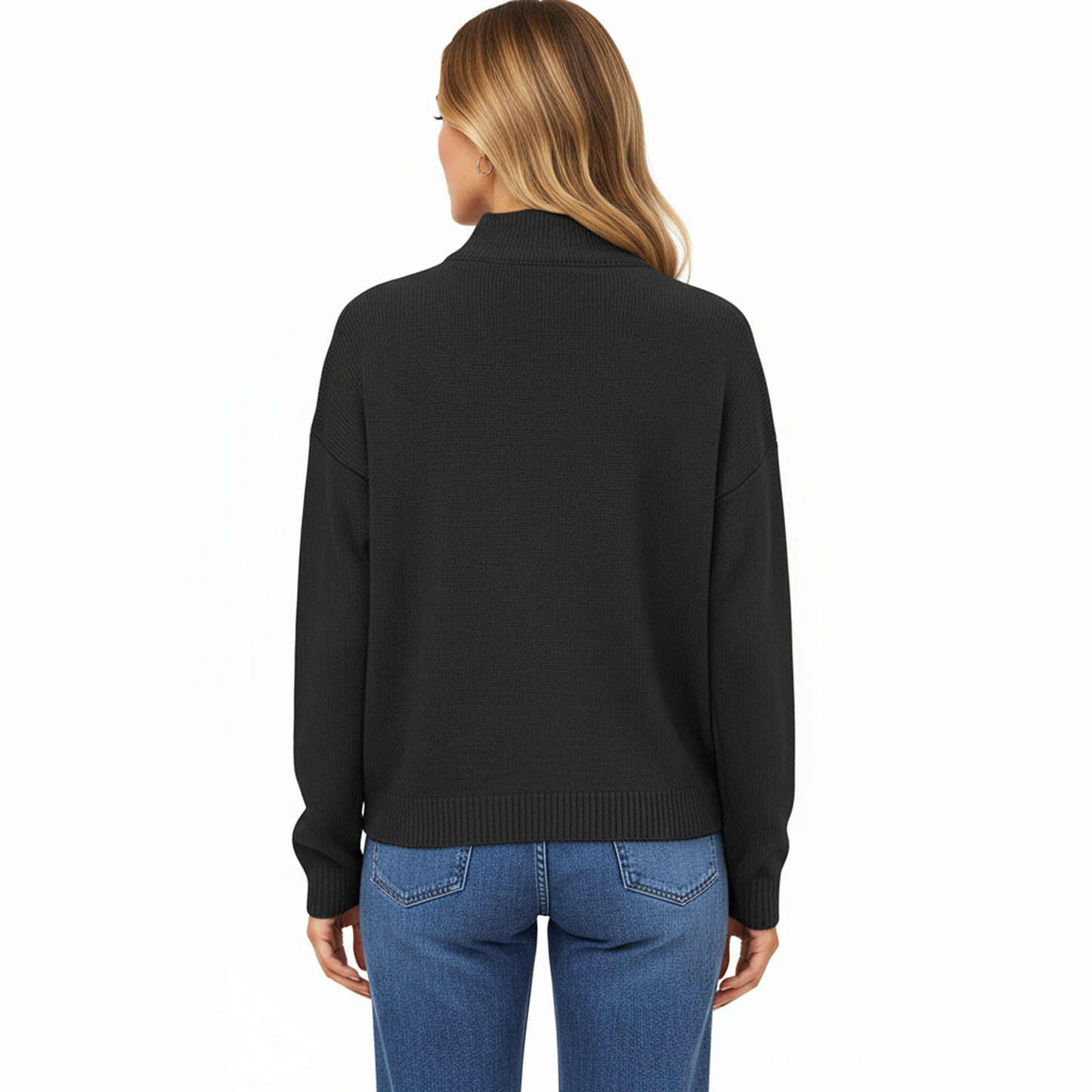 Anna-Kaci Women's Button Front Long Sleeve Knit Cardigan with Stand Collar and Front Pocket