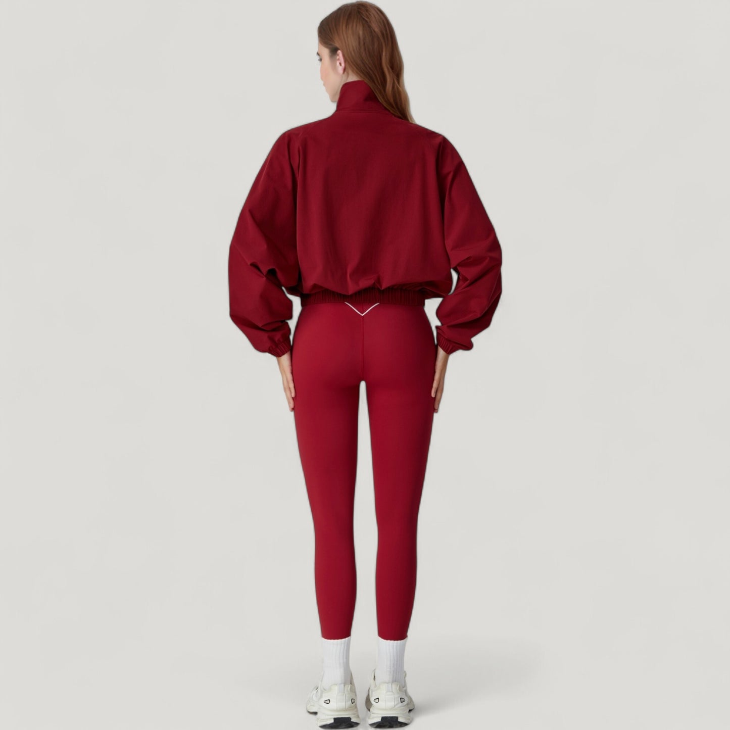 Anna-Kaci Active Women's Zip-Up Activewear Jacket with High Collar Long Sleeves and Relaxed Elastic Hem