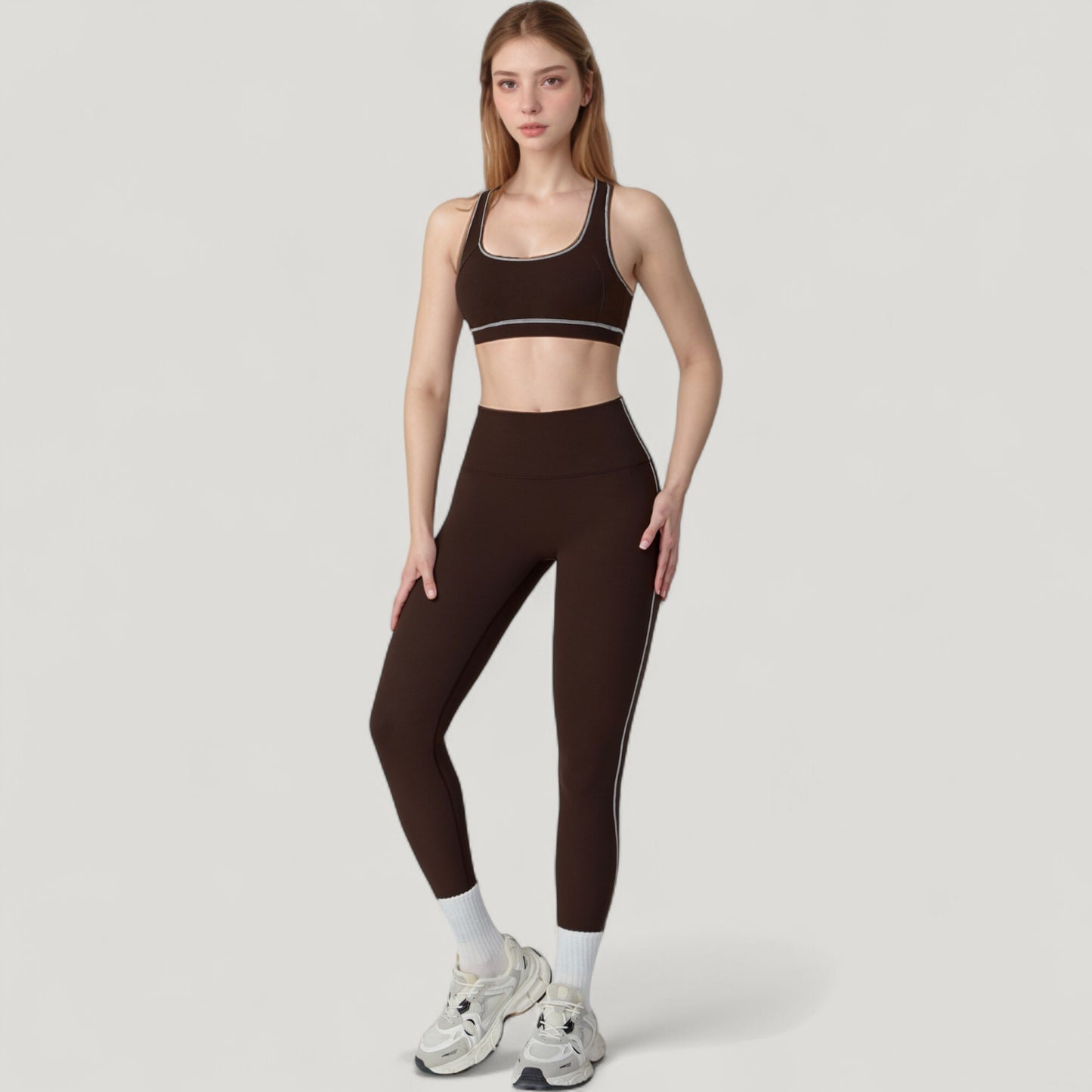Anna-Kaci Active Women's High Waist Contoured Seam Activewear Leggings with Stretch Fit and Full Length