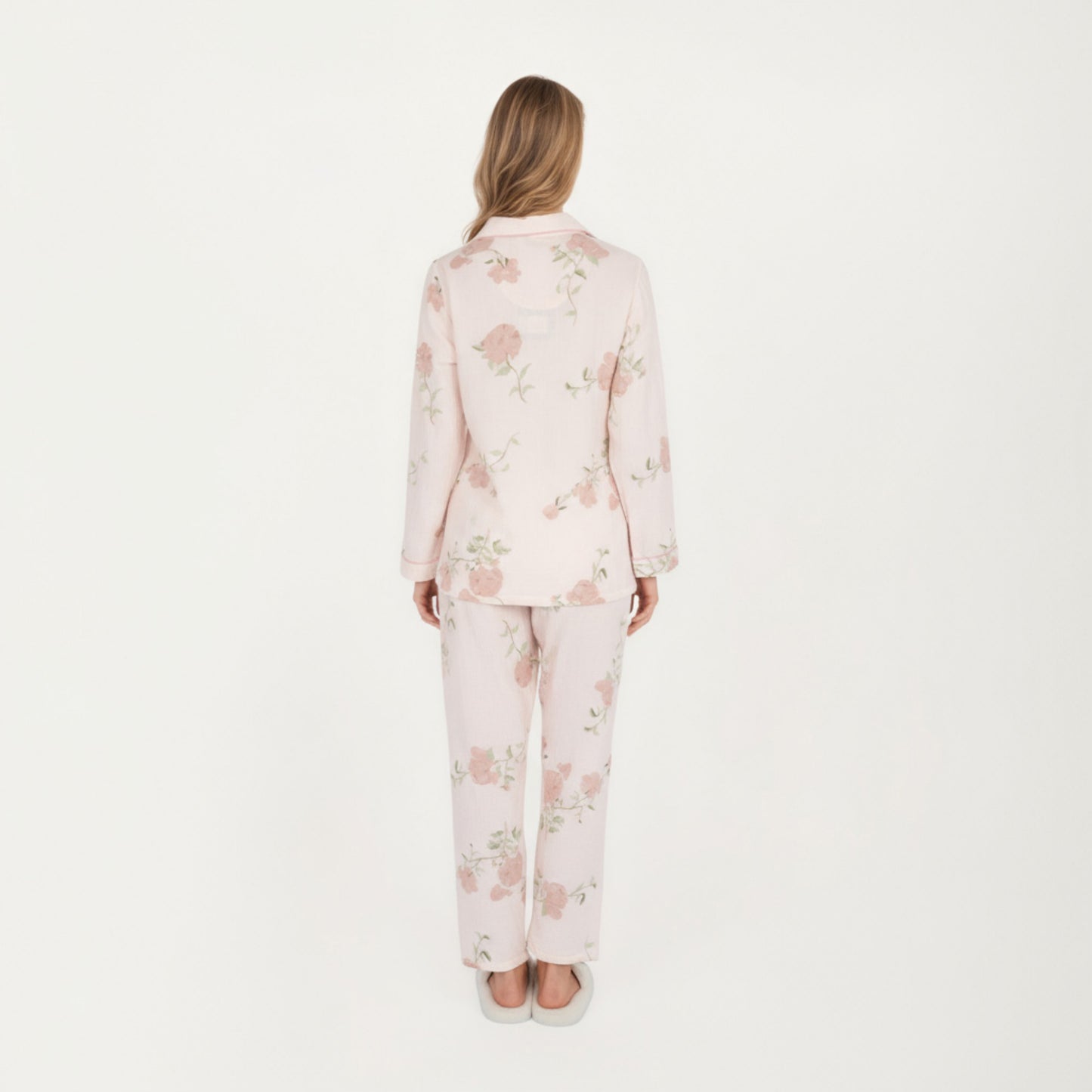 Anna-Kaci Lounge Women's 2-Piece Set Long Sleeve Button Front Pajama Top with Matching Relaxed Fit Pants Floral Print Sleepwear