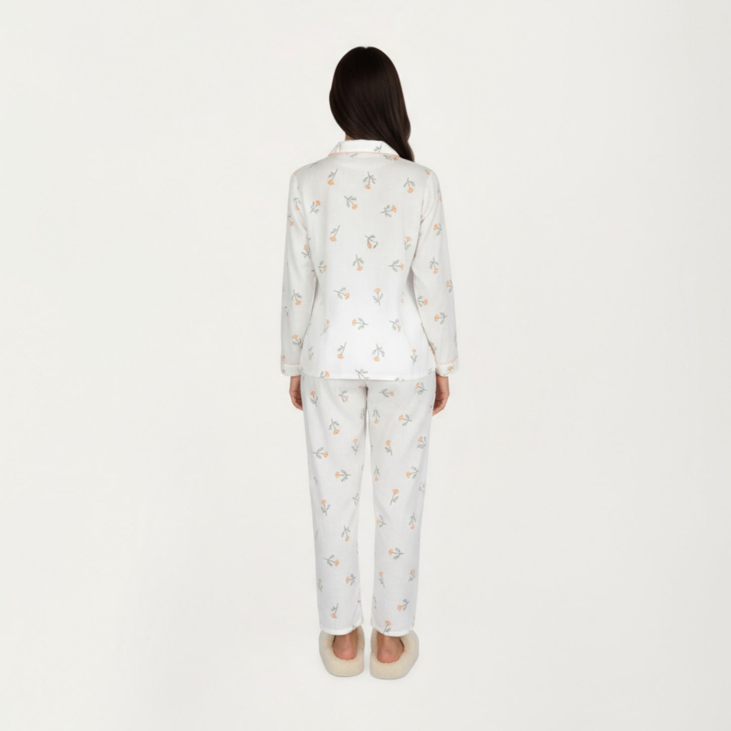 Anna-Kaci Lounge Women's 2-Piece Set Long Sleeve Sleep Shirt with Floral Pattern and Coordinating Lounge Pants