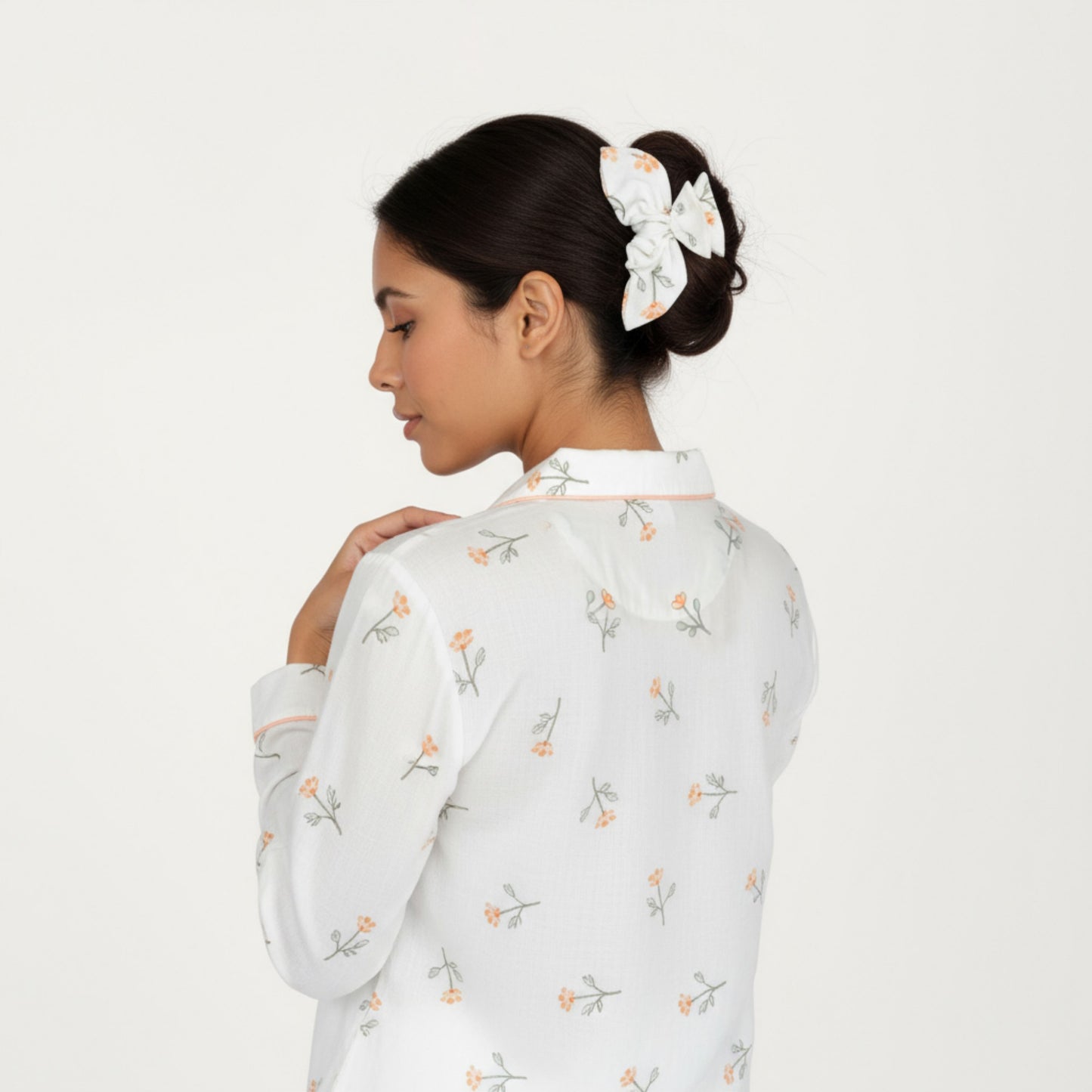 Anna-Kaci Lounge Women's 2-Piece Set Long Sleeve Sleep Shirt with Floral Pattern and Coordinating Lounge Pants