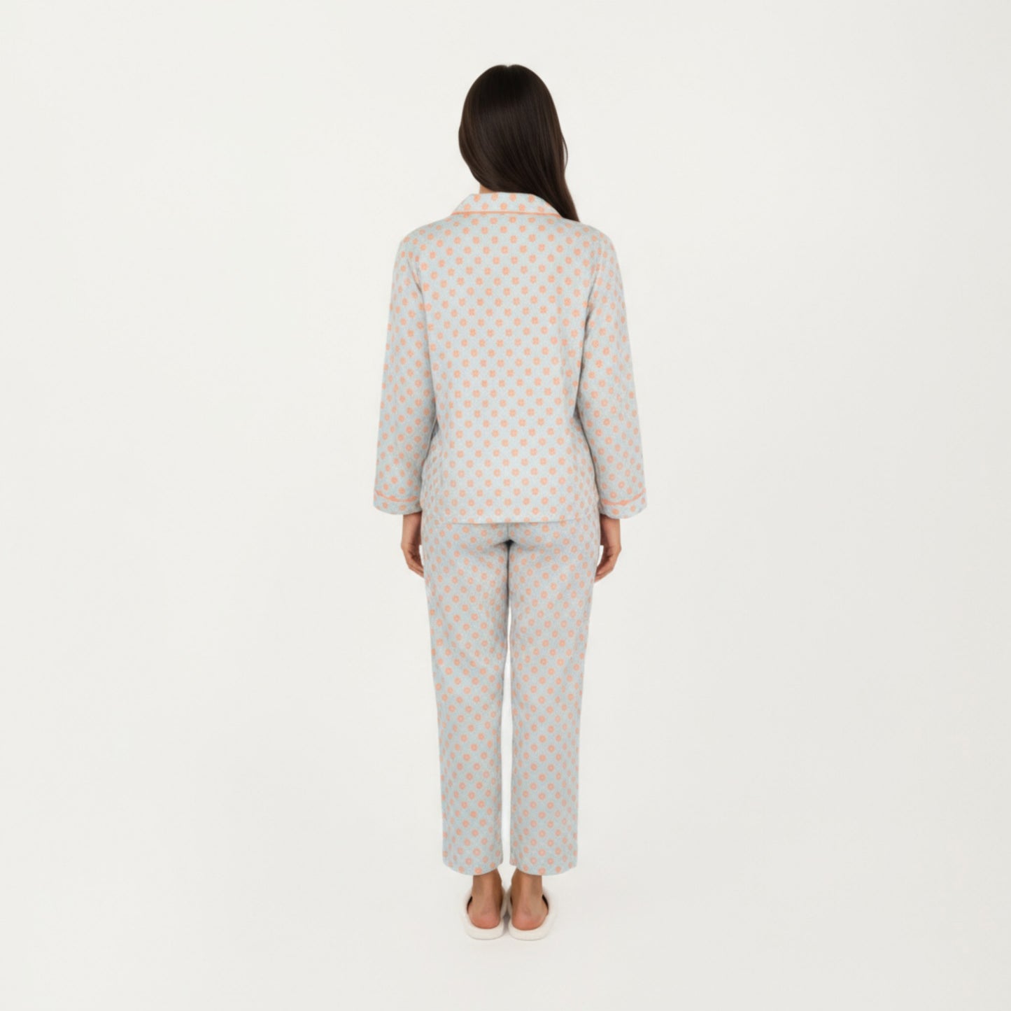 Anna-Kaci Lounge Women's 2-Piece Set Long Sleeve Button-Up Pajama Top with Matching Relaxed Fit Printed Pants