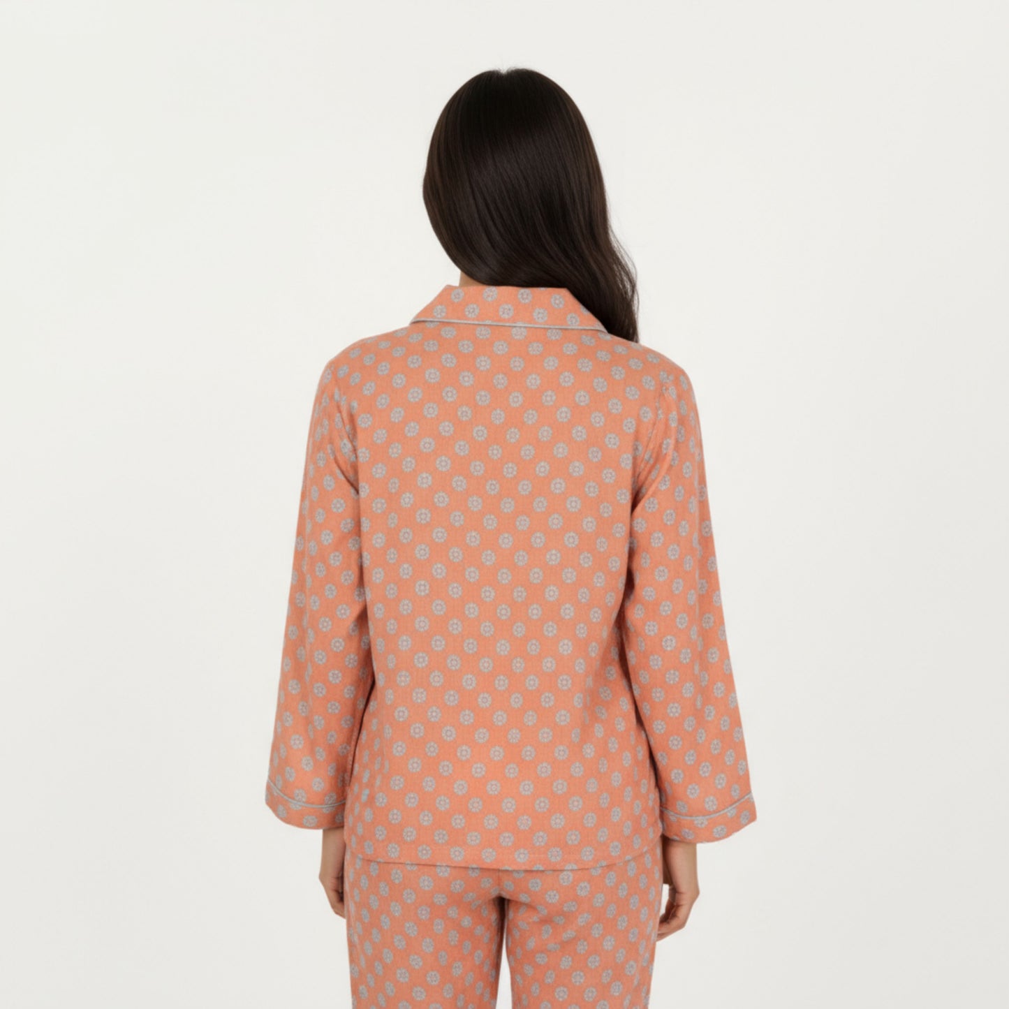 Anna-Kaci Lounge Women's 2-Piece Set Long Sleeve Button-Up Pajama Top with Matching Relaxed Fit Printed Pants