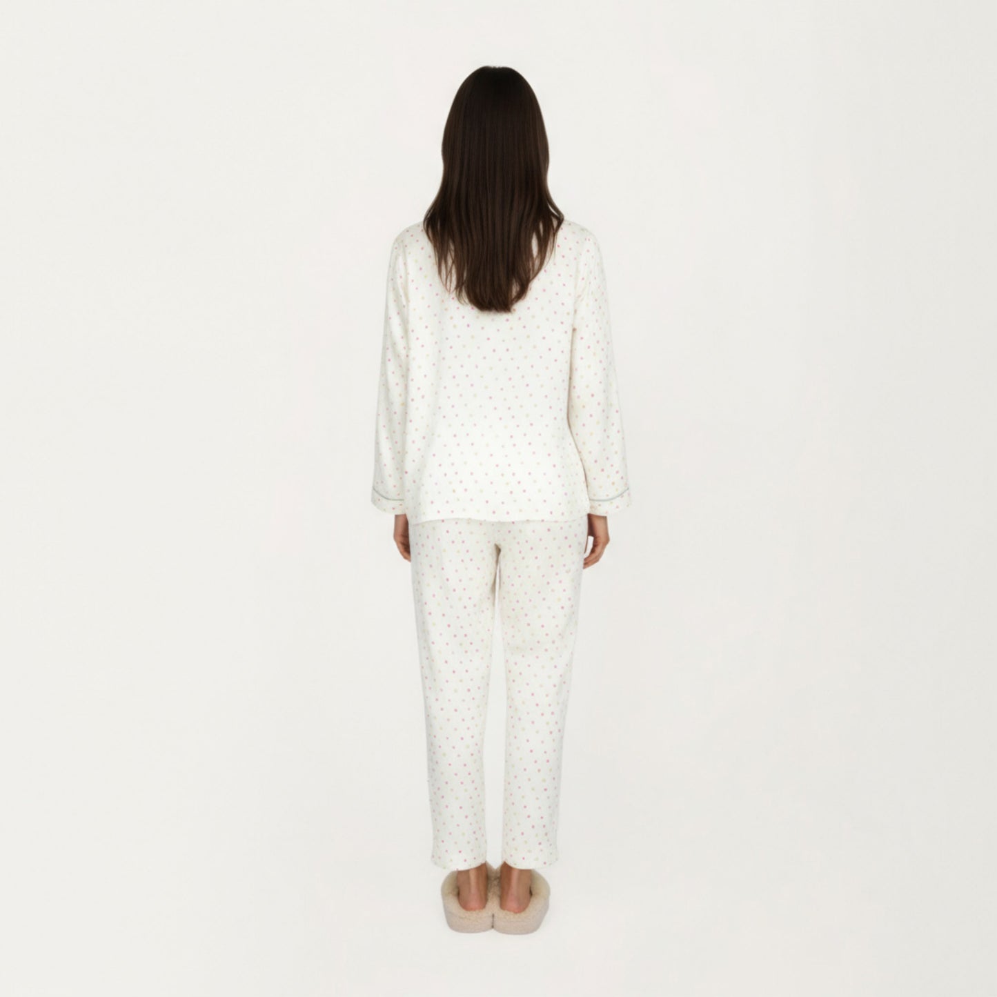 Anna-Kaci Lounge Women's 2-Piece Set Long Sleeve Button Front Pajama Top with Contrast Piping and Relaxed Fit Pants