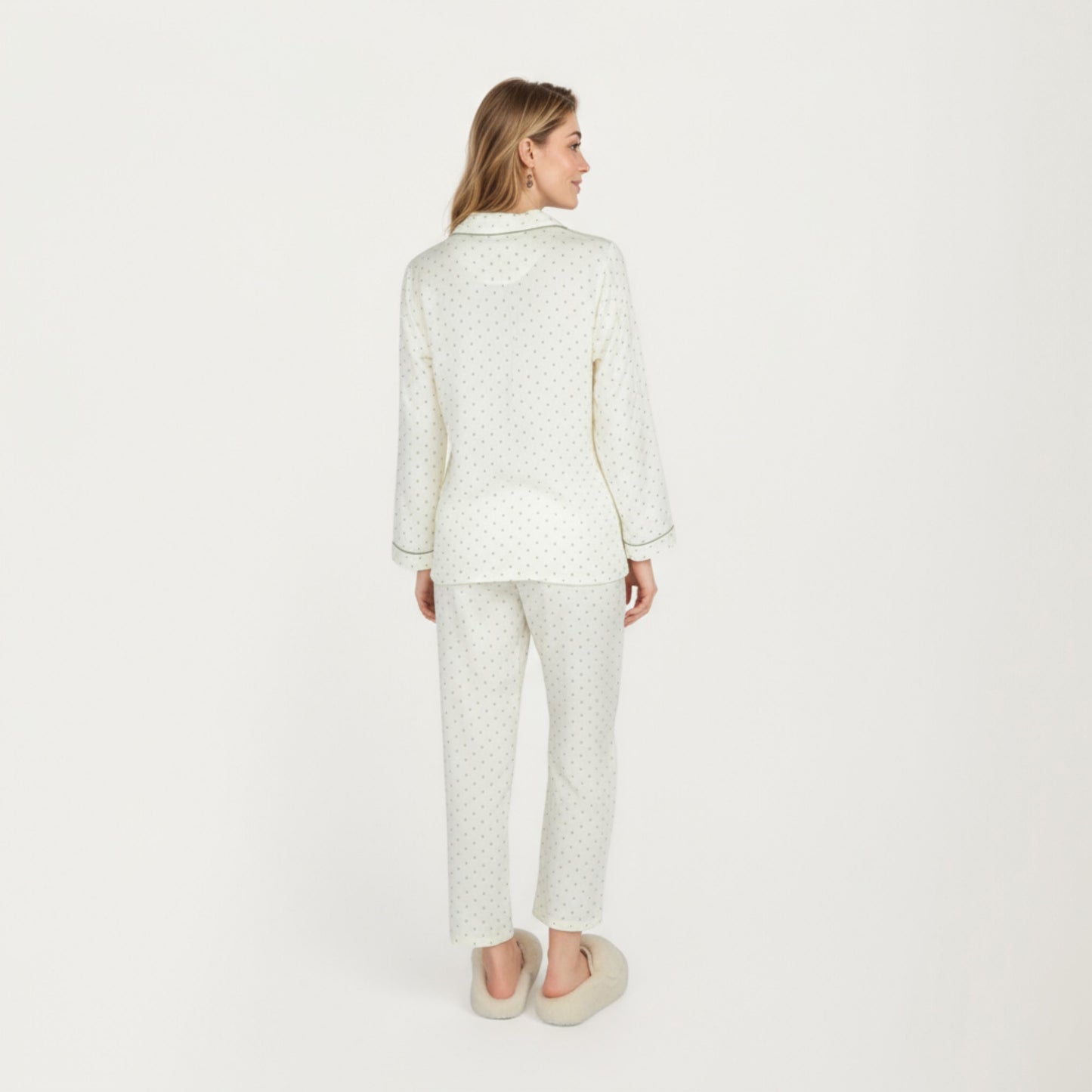 Anna-Kaci Lounge Women's 2-Piece Set Button Front Pajama Top with Contrast Piping and Relaxed Fit Pants