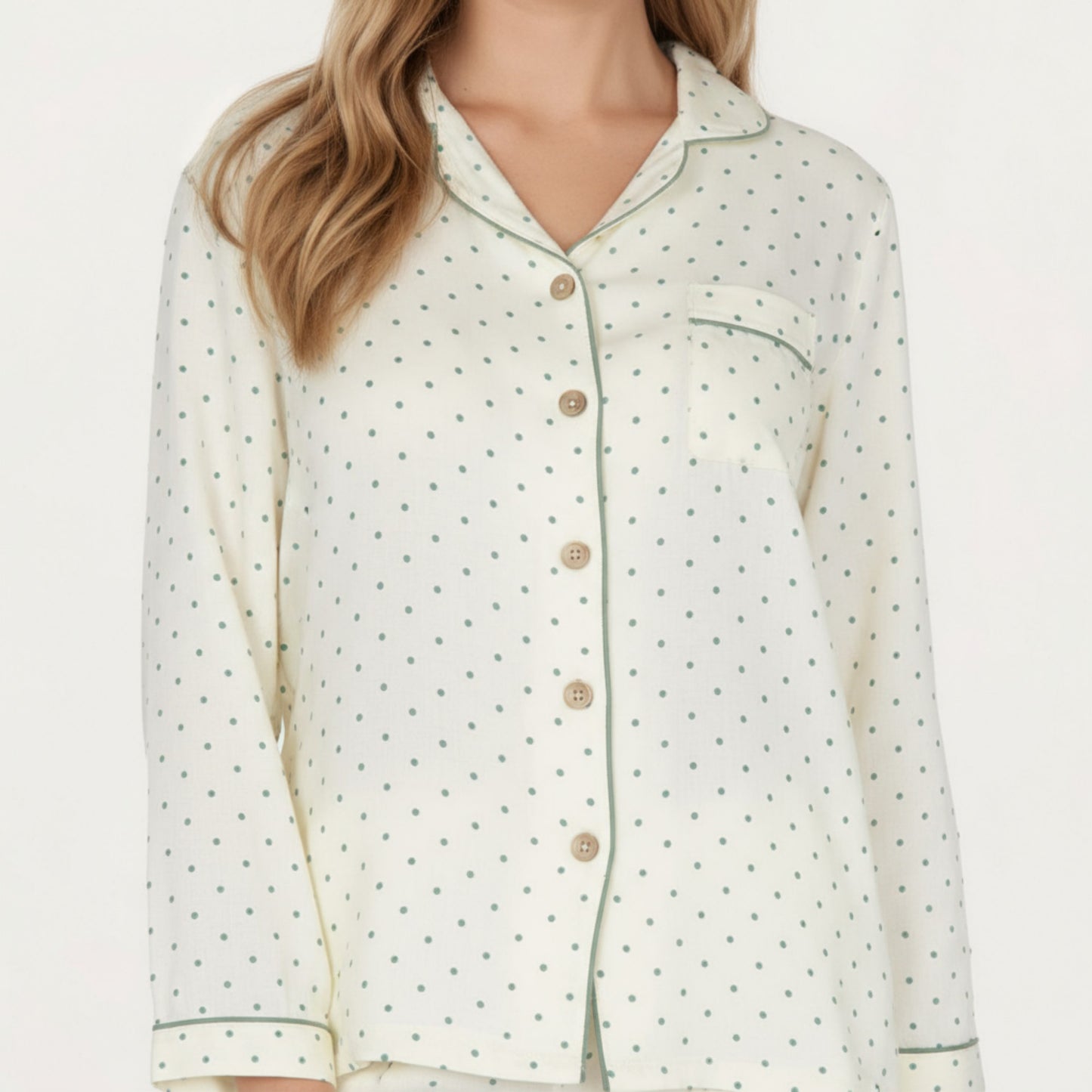 Anna-Kaci Lounge Women's 2-Piece Set Button Front Pajama Top with Contrast Piping and Relaxed Fit Pants