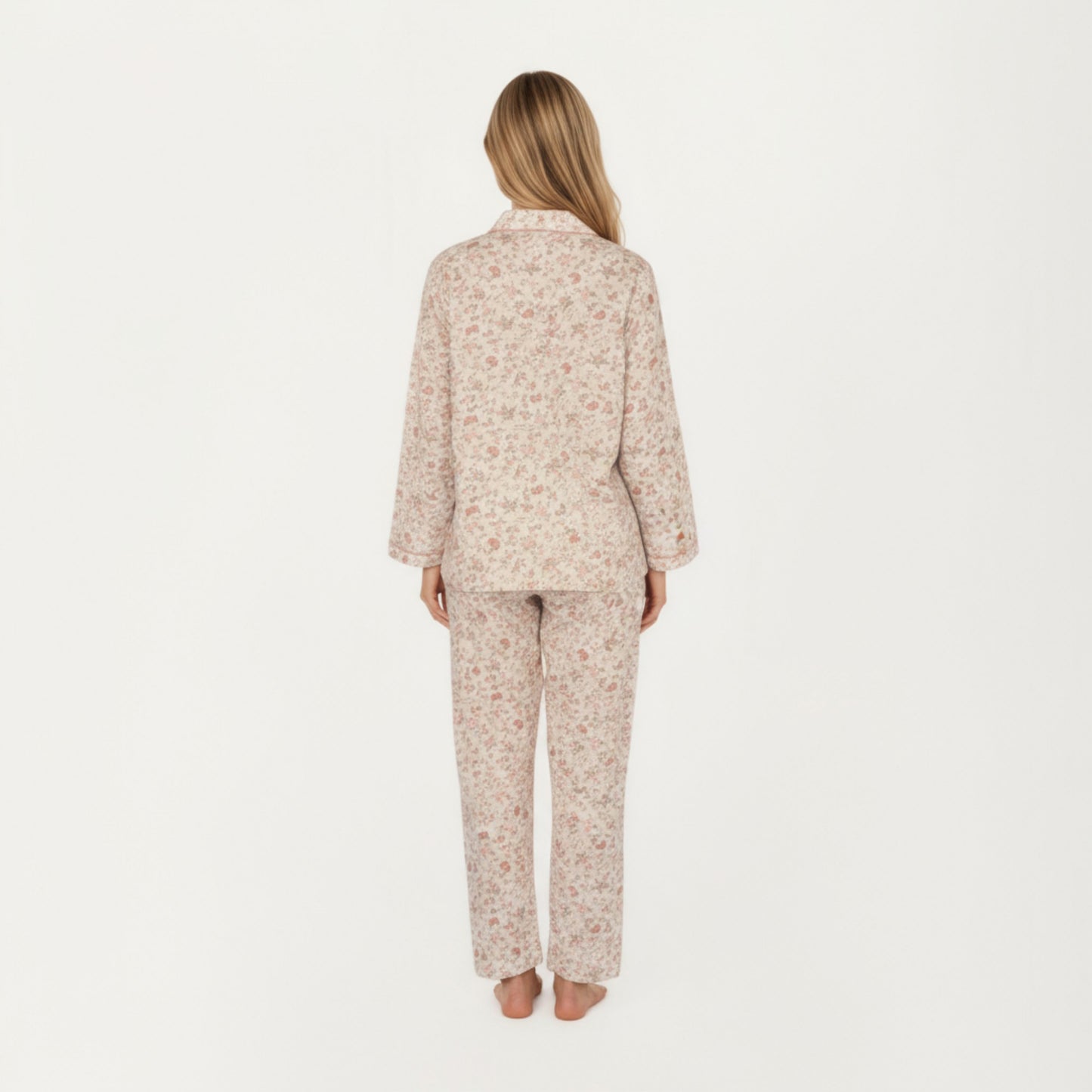 Anna-Kaci Lounge Women's 2-Piece Set Button Front Floral Print Pajama Top with Notched Collar and Relaxed Pants