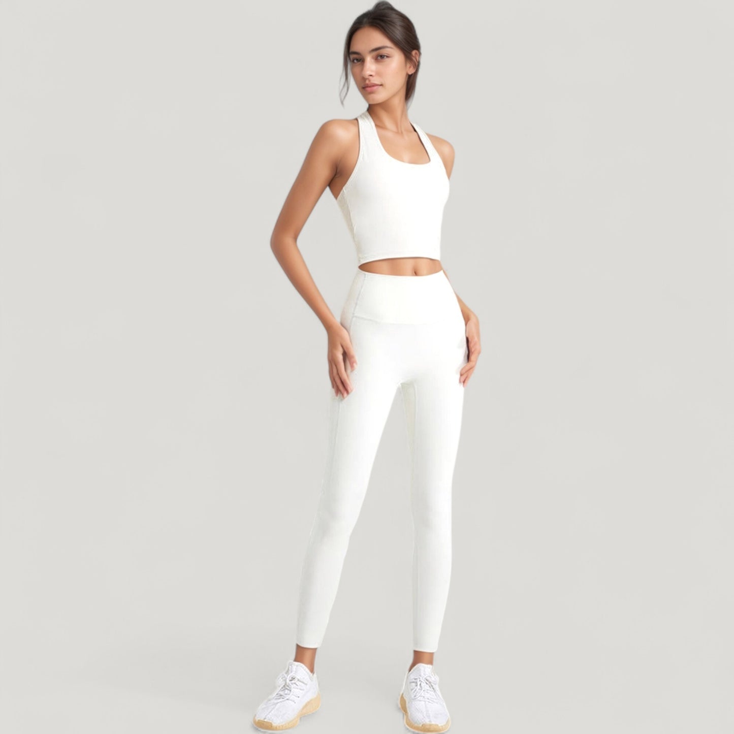 Anna-Kaci Active Women's Halter Neck Athletic Crop Top with Cross Back Detail and Stretch Fabric