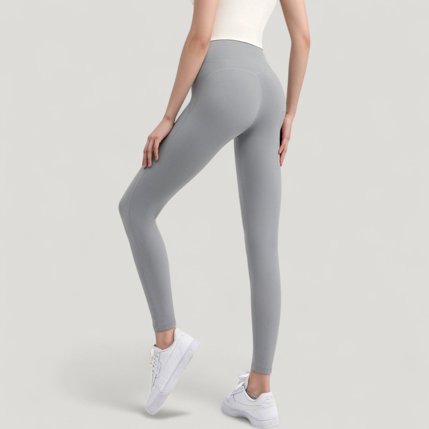Anna-Kaci Active Women's High Waist Full Length Active Leggings with Wide Waistband and Seamless Design