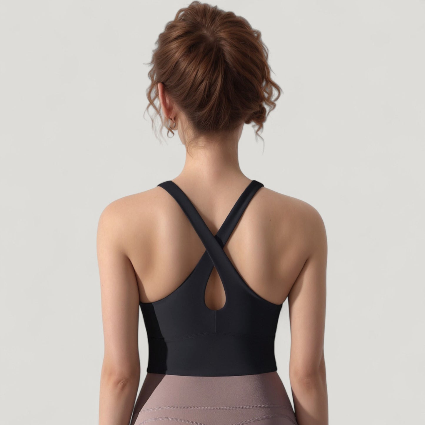 Anna-Kaci Active Women's Athletic Crop Tank Top with Cross Back Straps and Scoop Neckline