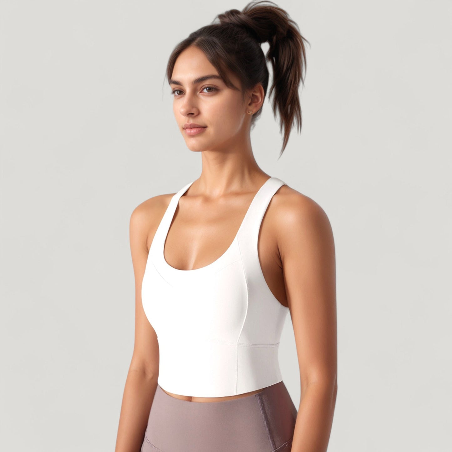 Anna-Kaci Active Women's Athletic Crop Tank Top with Cross Back Straps and Scoop Neckline