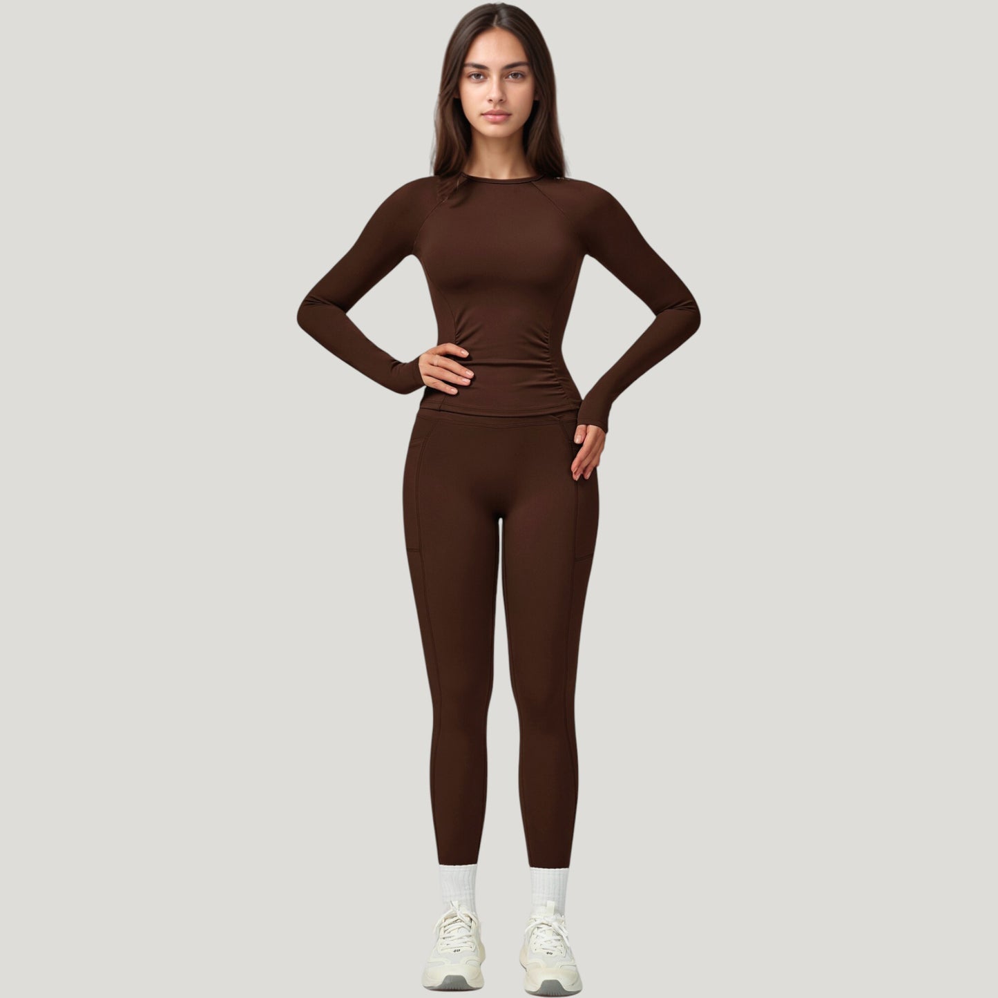Anna-Kaci Active Women's Long Sleeve Crew Neck Activewear Top with Streamlined Fit and Lightweight Stretch Performance Fabric