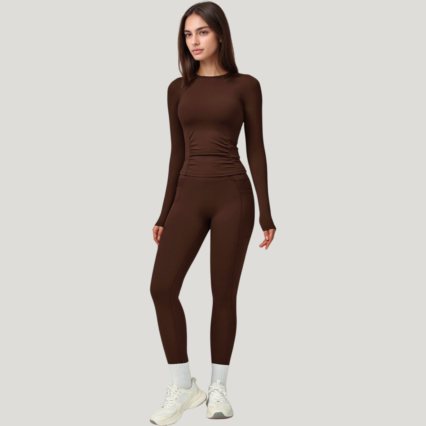 Anna-Kaci Active Women's Long Sleeve Crew Neck Activewear Top with Streamlined Fit and Lightweight Stretch Performance Fabric