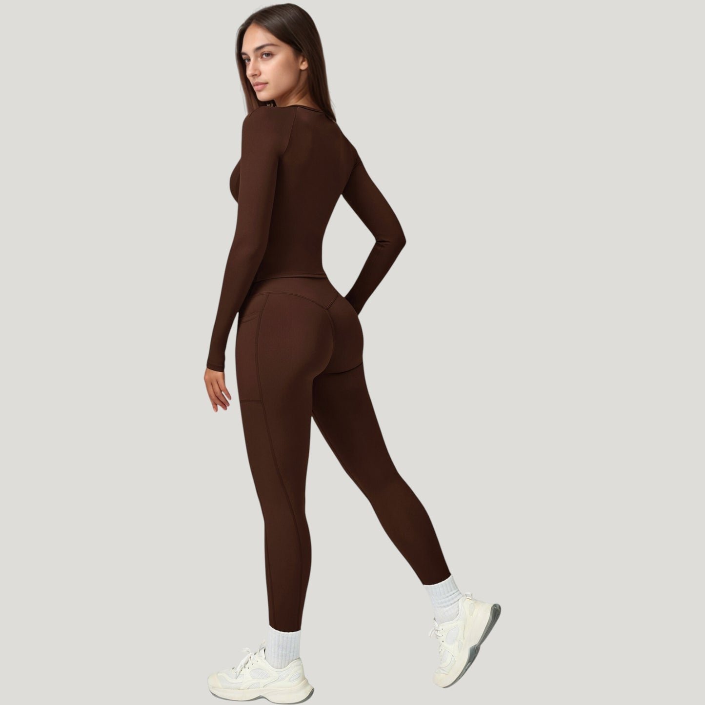 Anna-Kaci Active Women's Long Sleeve Crew Neck Activewear Top with Streamlined Fit and Lightweight Stretch Performance Fabric
