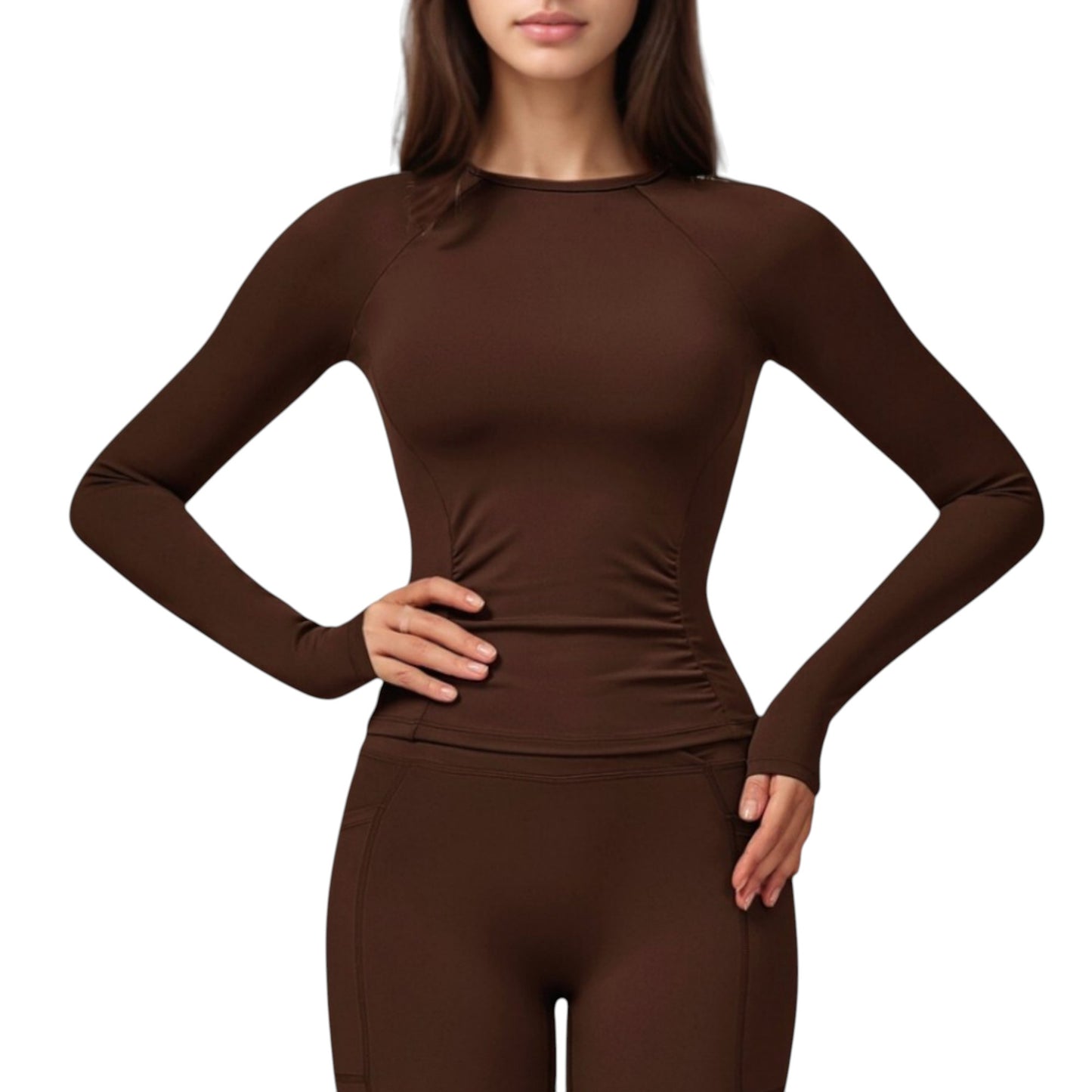 Anna-Kaci Active Women's Long Sleeve Crew Neck Activewear Top with Streamlined Fit and Lightweight Stretch Performance Fabric