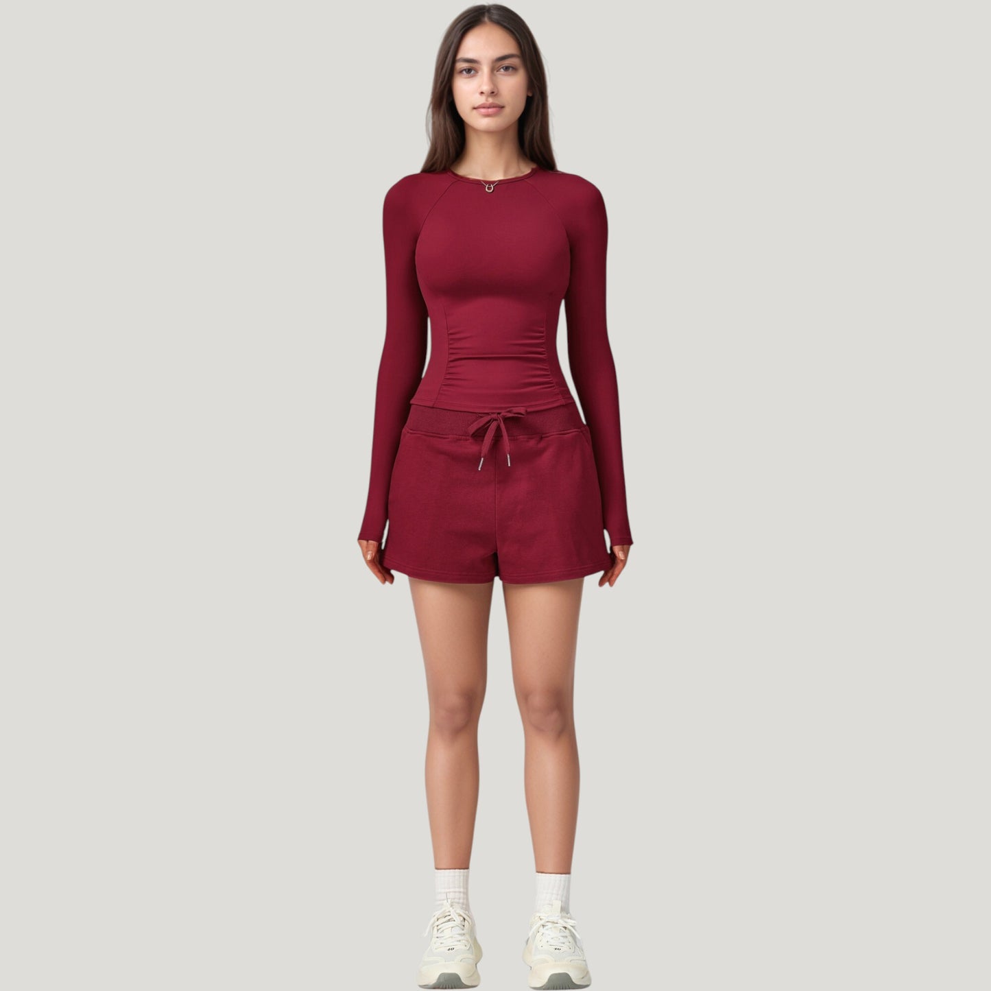 Anna-Kaci Active Women's Long Sleeve Crew Neck Activewear Top with Streamlined Fit and Lightweight Stretch Performance Fabric