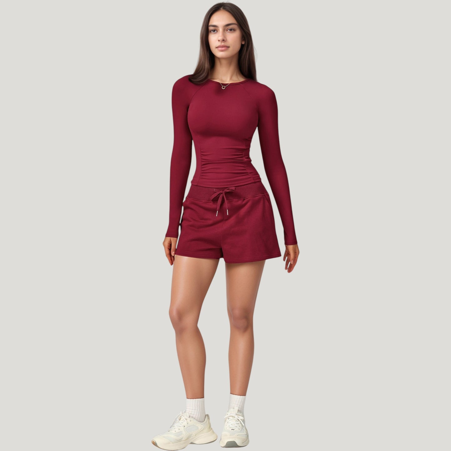 Anna-Kaci Active Women's Long Sleeve Crew Neck Activewear Top with Streamlined Fit and Lightweight Stretch Performance Fabric