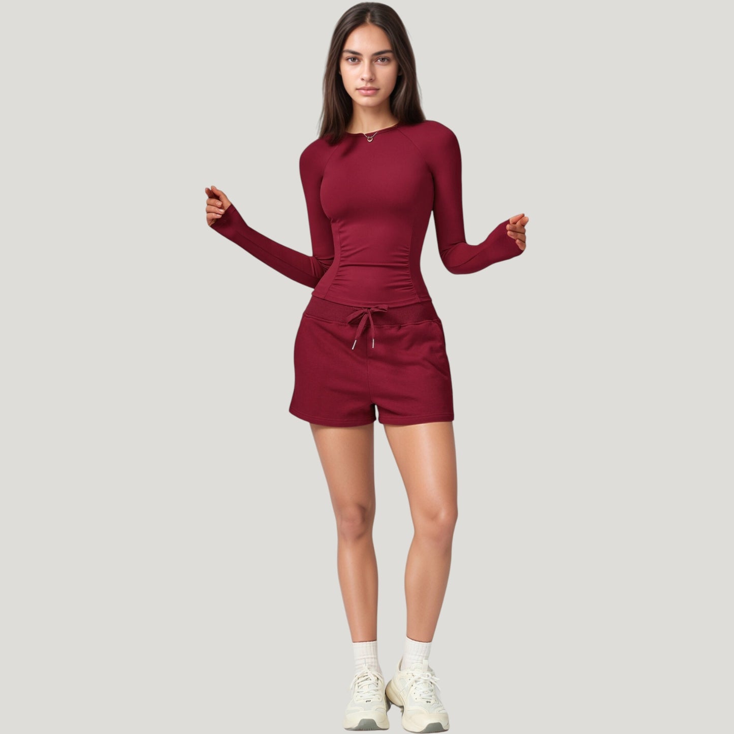 Anna-Kaci Active Women's Long Sleeve Crew Neck Activewear Top with Streamlined Fit and Lightweight Stretch Performance Fabric
