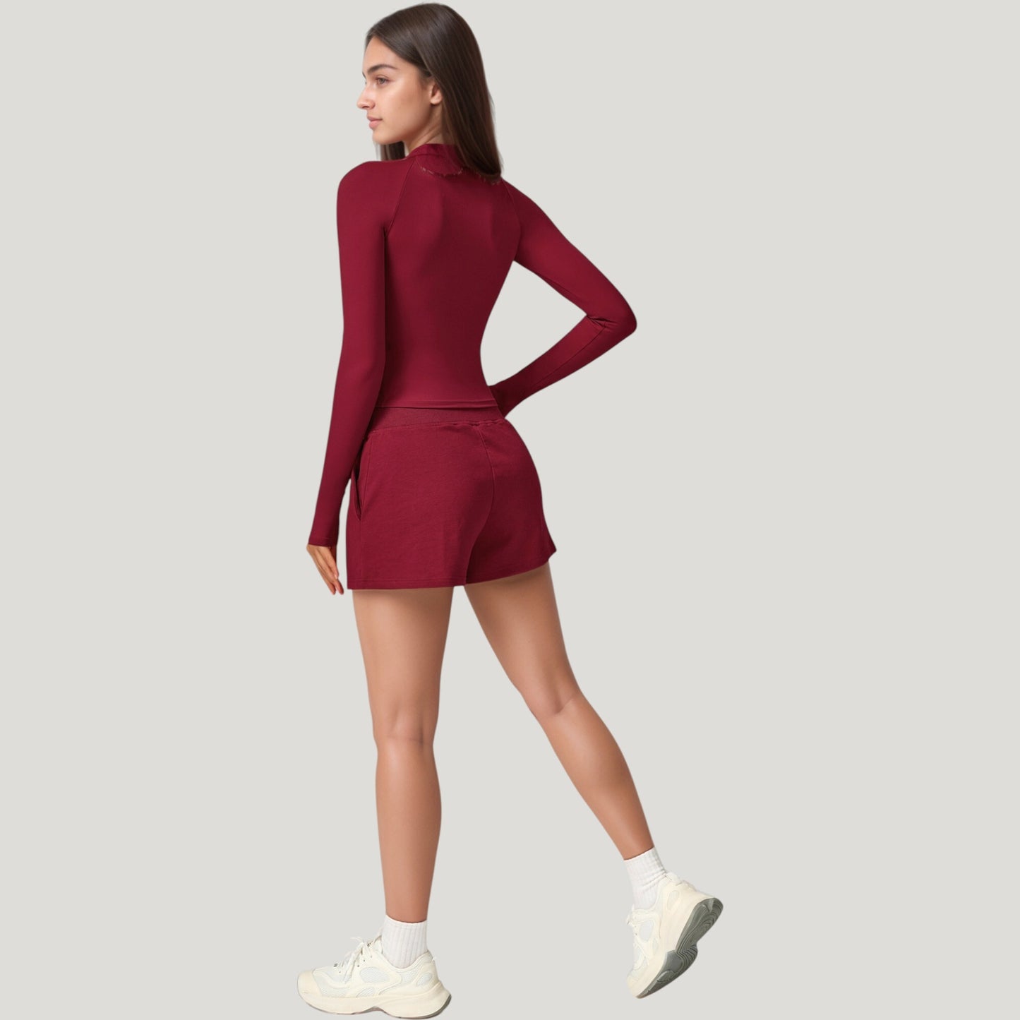 Anna-Kaci Active Women's Long Sleeve Crew Neck Activewear Top with Streamlined Fit and Lightweight Stretch Performance Fabric