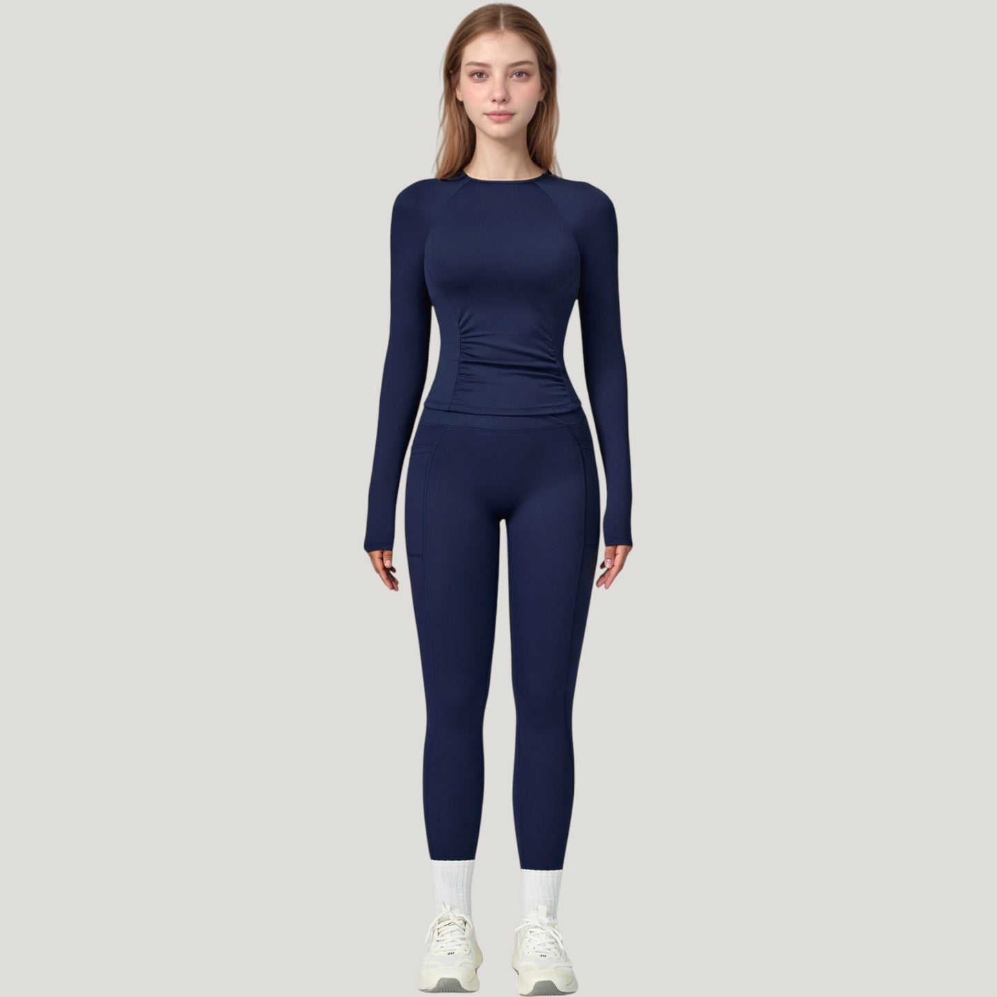 Anna-Kaci Active Women's Long Sleeve Crew Neck Activewear Top with Streamlined Fit and Lightweight Stretch Performance Fabric