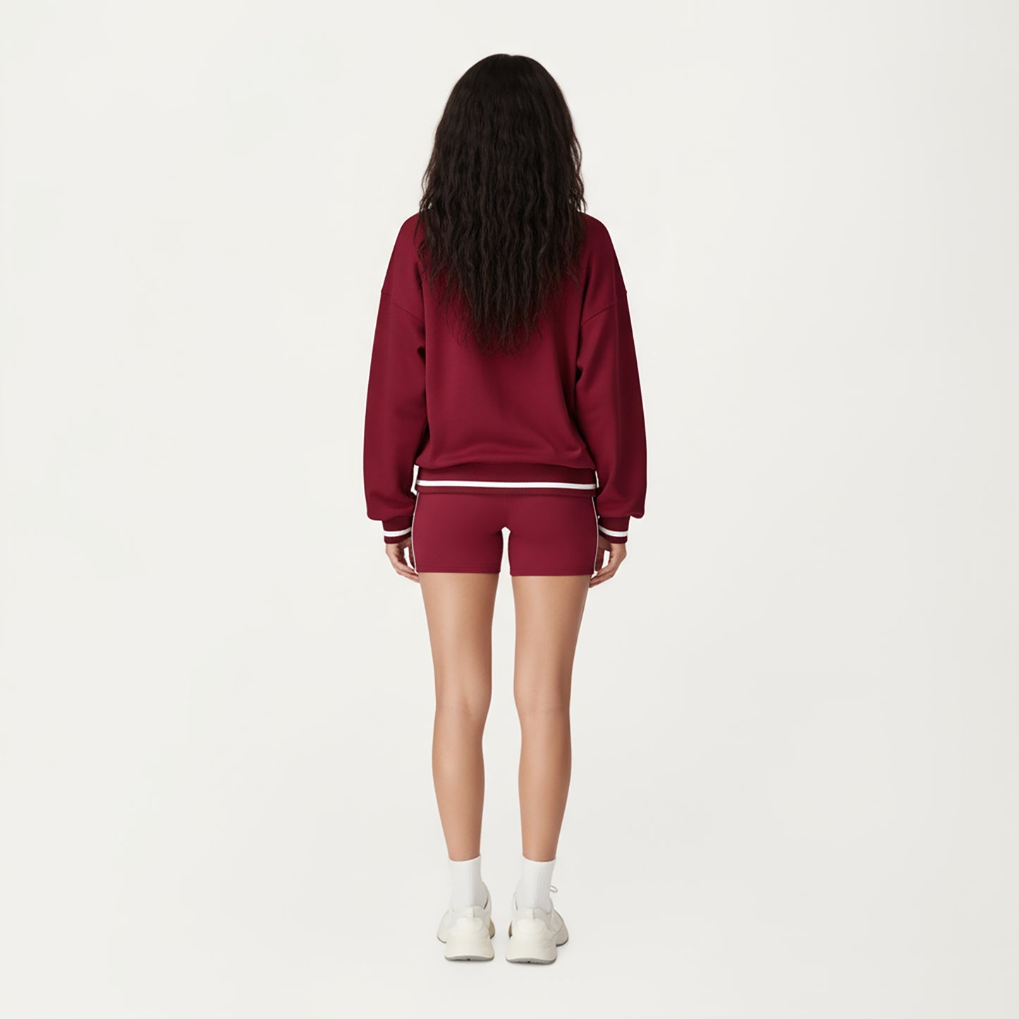 Anna-Kaci Active Women's Long Sleeve Crew Neck Pullover Sweatshirt with Contrast Trim Ribbed Hem and Relaxed Fit