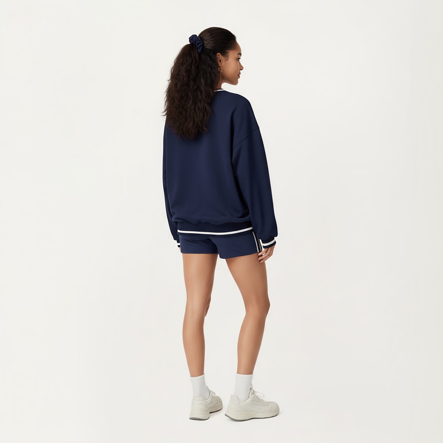 Anna-Kaci Active Women's Long Sleeve Crew Neck Pullover Sweatshirt with Contrast Trim Ribbed Hem and Relaxed Fit