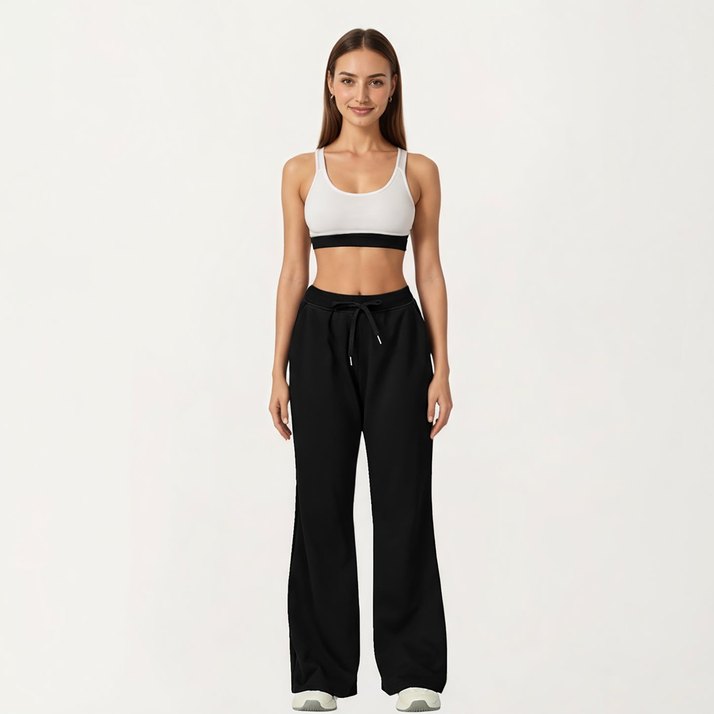 Anna-Kaci Active Women's Wide Leg High Waist Drawstring Pants with Relaxed Fit and Soft Stretch Fabric
