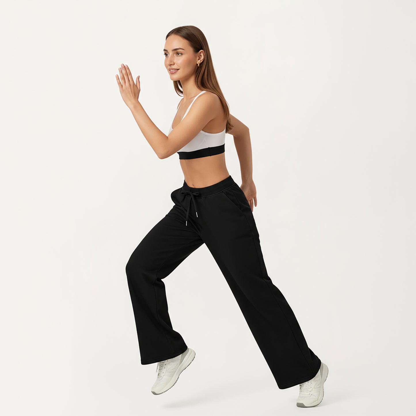 Anna-Kaci Active Women's Wide Leg High Waist Drawstring Pants with Relaxed Fit and Soft Stretch Fabric