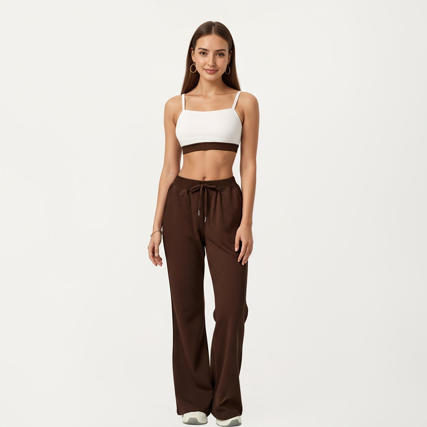 Anna-Kaci Active Women's Wide Leg High Waist Drawstring Pants with Relaxed Fit and Soft Stretch Fabric