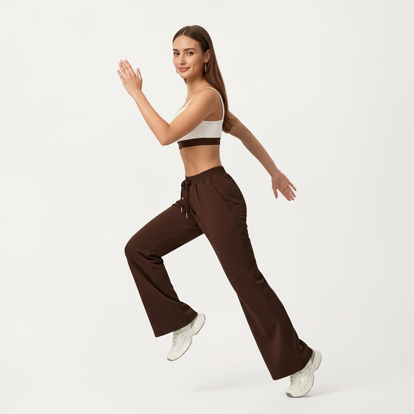 Anna-Kaci Active Women's Wide Leg High Waist Drawstring Pants with Relaxed Fit and Soft Stretch Fabric