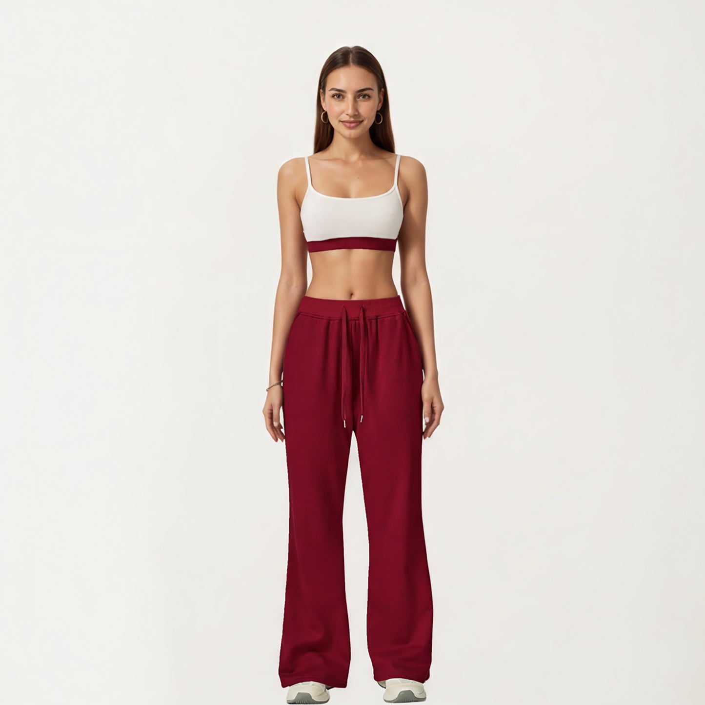 Anna-Kaci Active Women's Wide Leg High Waist Drawstring Pants with Relaxed Fit and Soft Stretch Fabric