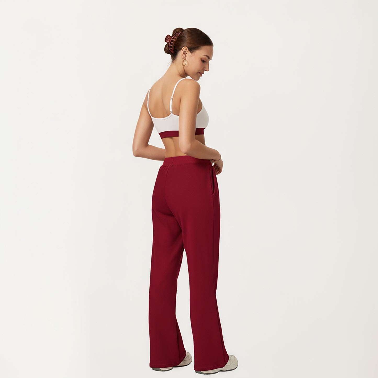 Anna-Kaci Active Women's Wide Leg High Waist Drawstring Pants with Relaxed Fit and Soft Stretch Fabric
