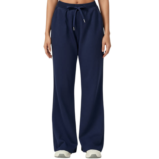 Anna-Kaci Active Women's Wide Leg High Waist Drawstring Pants with Relaxed Fit and Soft Stretch Fabric