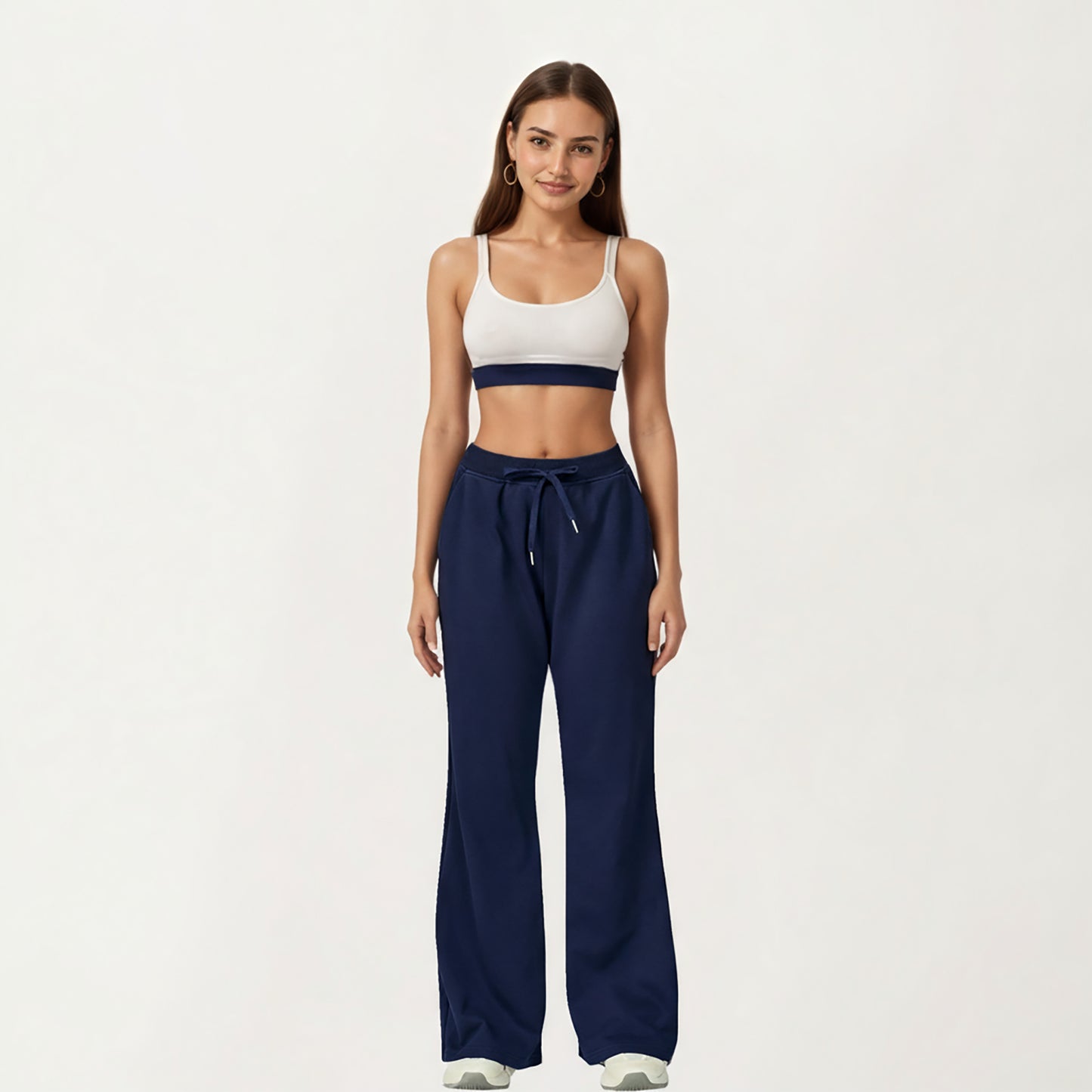 Anna-Kaci Active Women's Wide Leg High Waist Drawstring Pants with Relaxed Fit and Soft Stretch Fabric