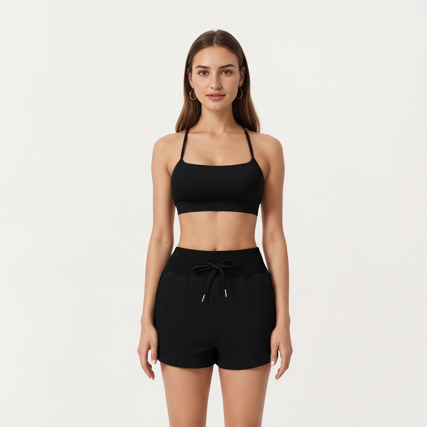 Anna-Kaci Active Women's High Waist Drawstring Athletic Shorts with Soft Stretch Fabric and Side Pockets