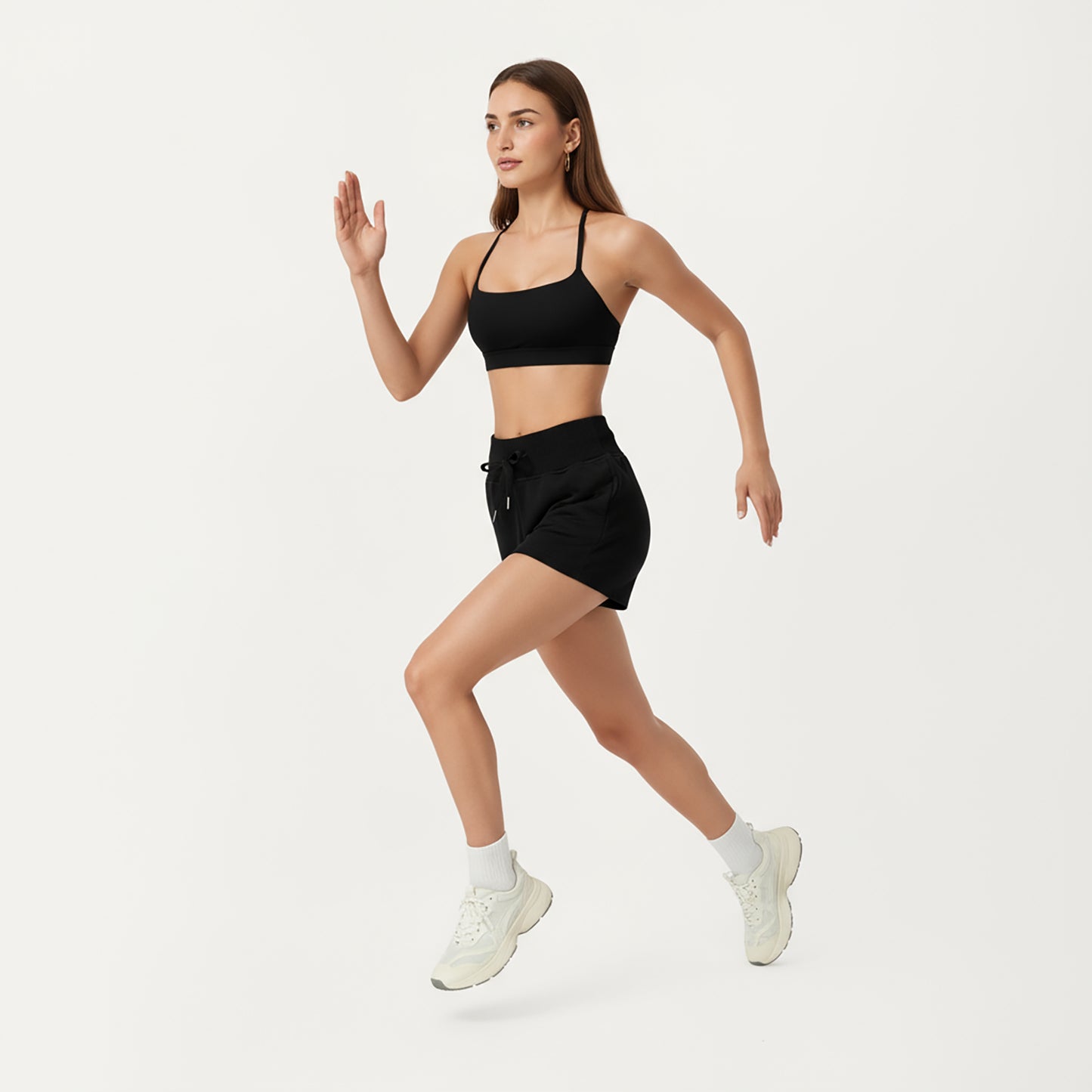 Anna-Kaci Active Women's High Waist Drawstring Athletic Shorts with Soft Stretch Fabric and Side Pockets