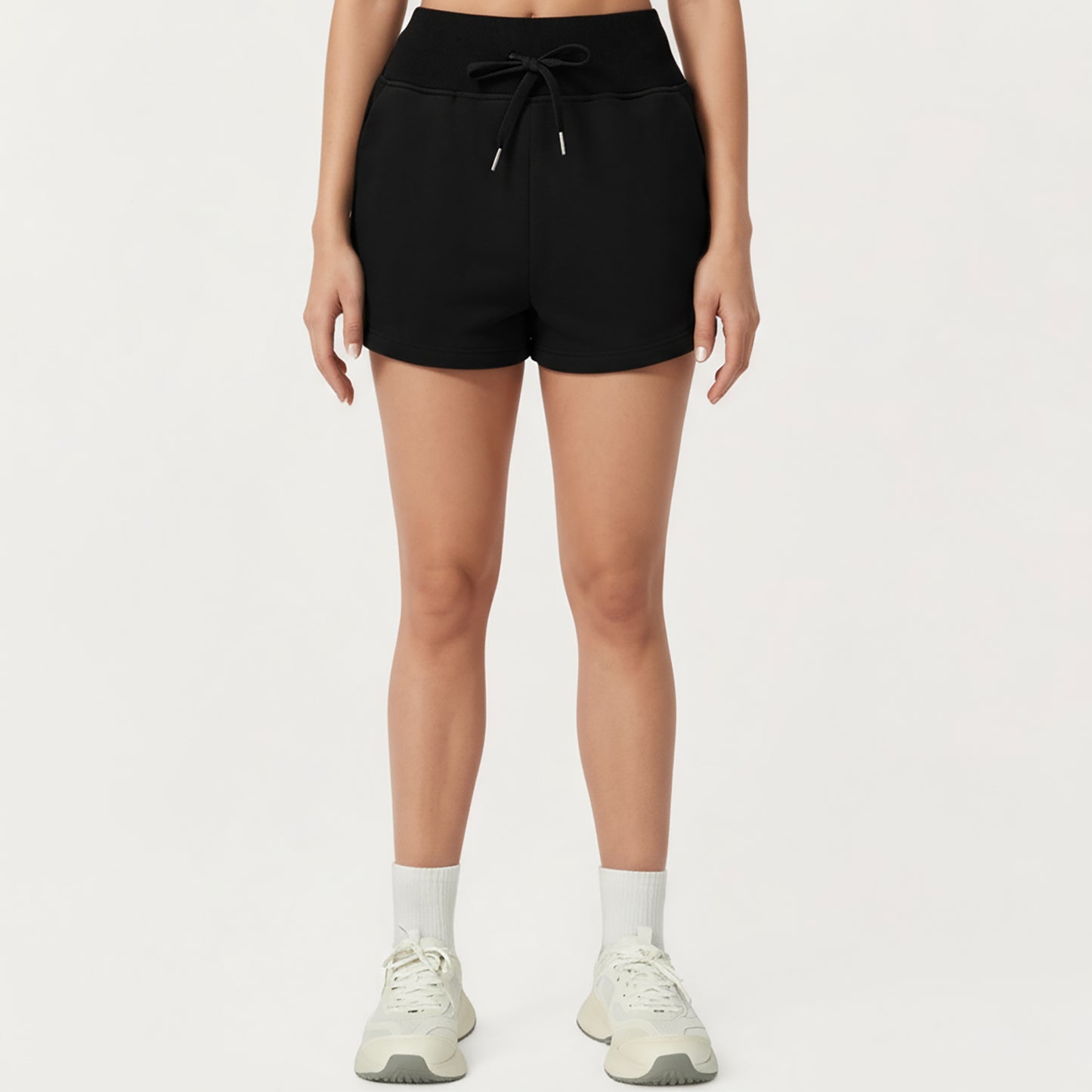 Anna-Kaci Active Women's High Waist Drawstring Athletic Shorts with Soft Stretch Fabric and Side Pockets
