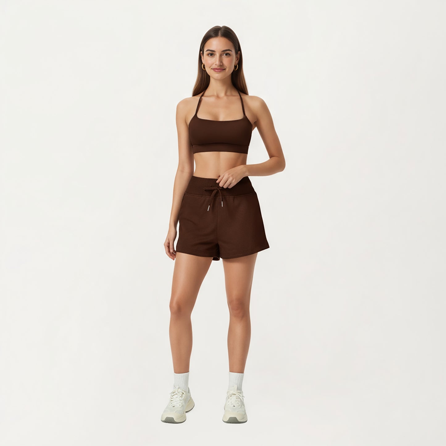Anna-Kaci Active Women's High Waist Drawstring Athletic Shorts with Soft Stretch Fabric and Side Pockets