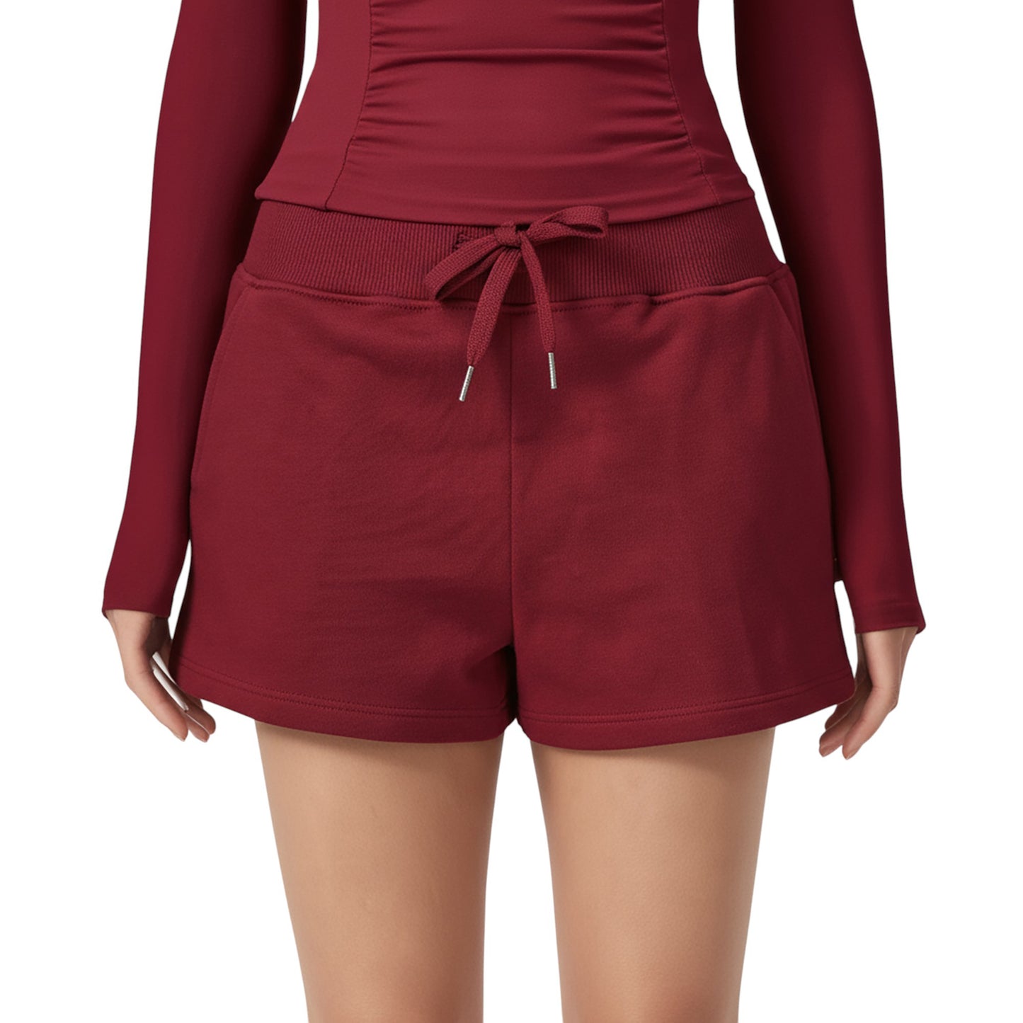 Anna-Kaci Active Women's High Waist Drawstring Athletic Shorts with Soft Stretch Fabric and Side Pockets
