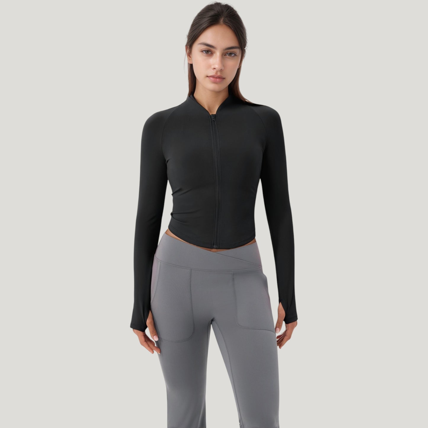 Anna-Kaci Active Women's Long Sleeve Zip Front Activewear Jacket with Streamlined Fit and Lightweight Performance Fabric