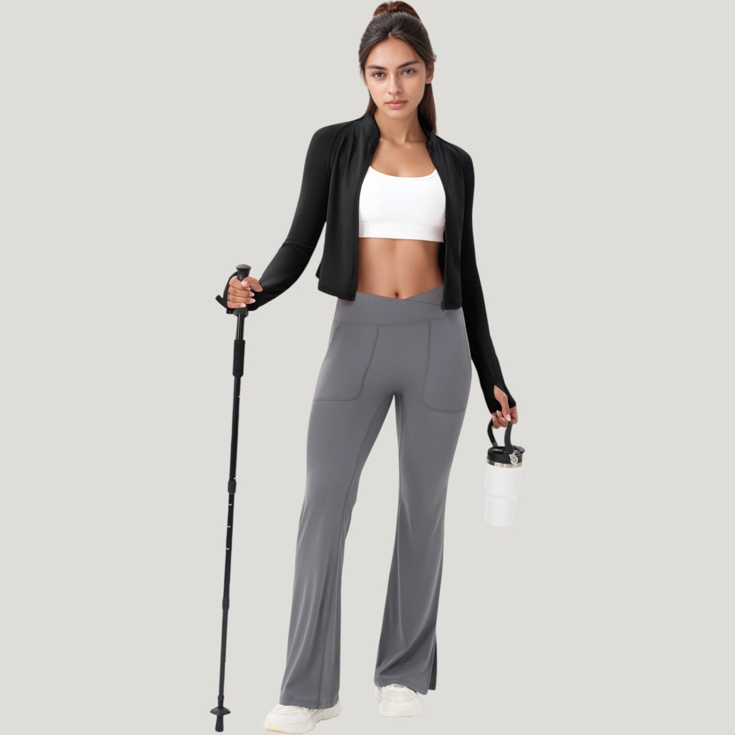 Anna-Kaci Active Women's Long Sleeve Zip Front Activewear Jacket with Streamlined Fit and Lightweight Performance Fabric