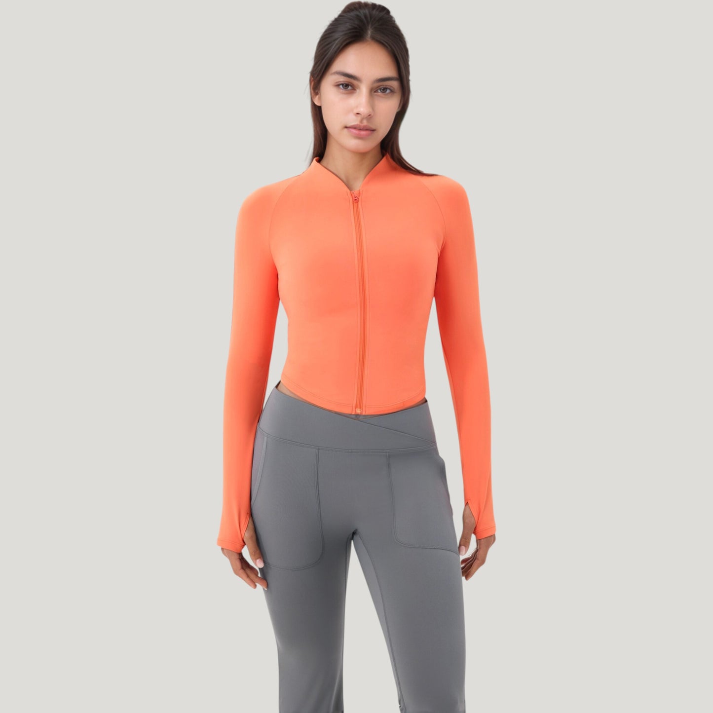 Anna-Kaci Active Women's Long Sleeve Zip Front Activewear Jacket with Streamlined Fit and Lightweight Performance Fabric