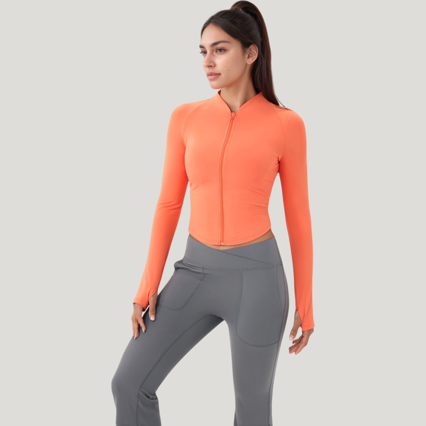 Anna-Kaci Active Women's Long Sleeve Zip Front Activewear Jacket with Streamlined Fit and Lightweight Performance Fabric