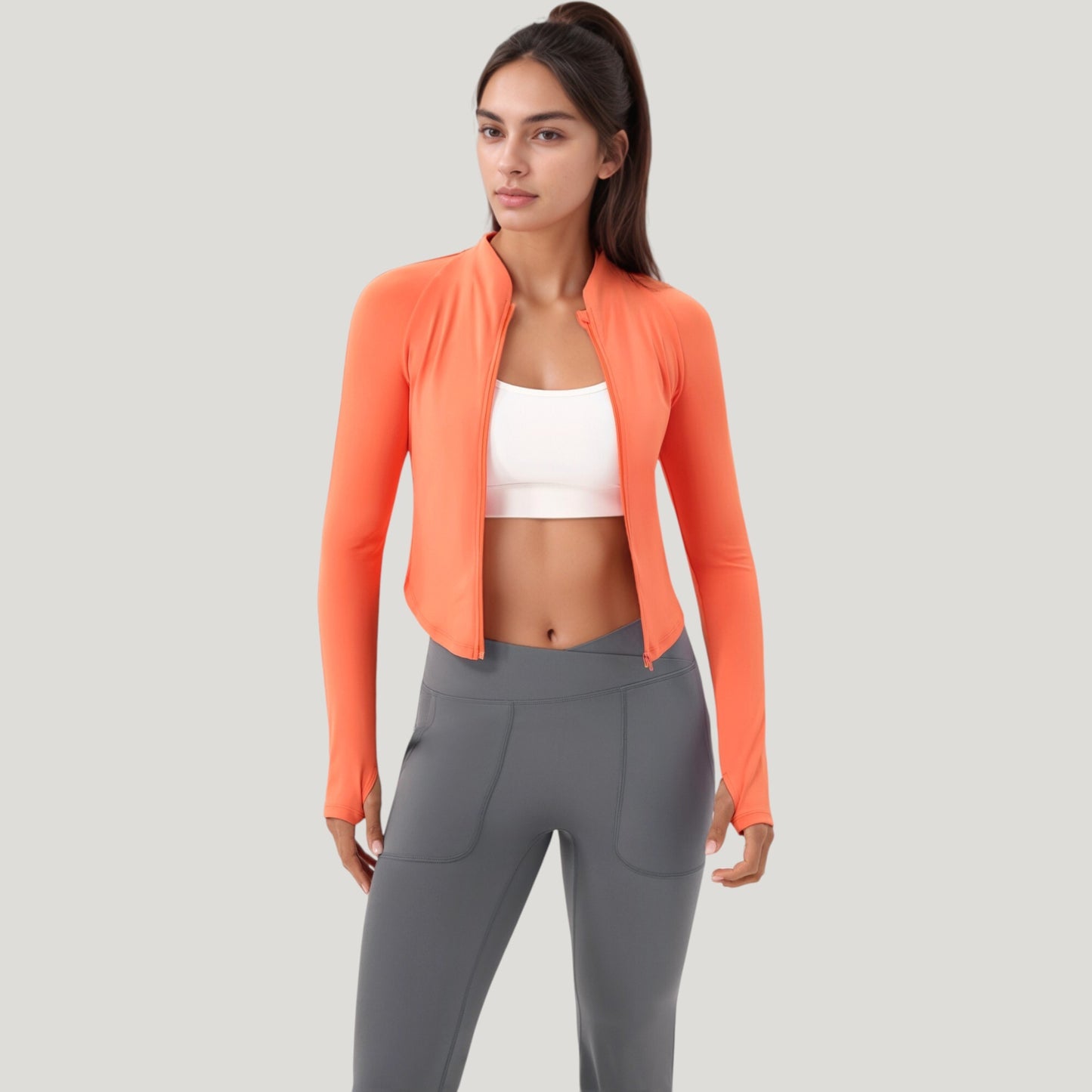 Anna-Kaci Active Women's Long Sleeve Zip Front Activewear Jacket with Streamlined Fit and Lightweight Performance Fabric